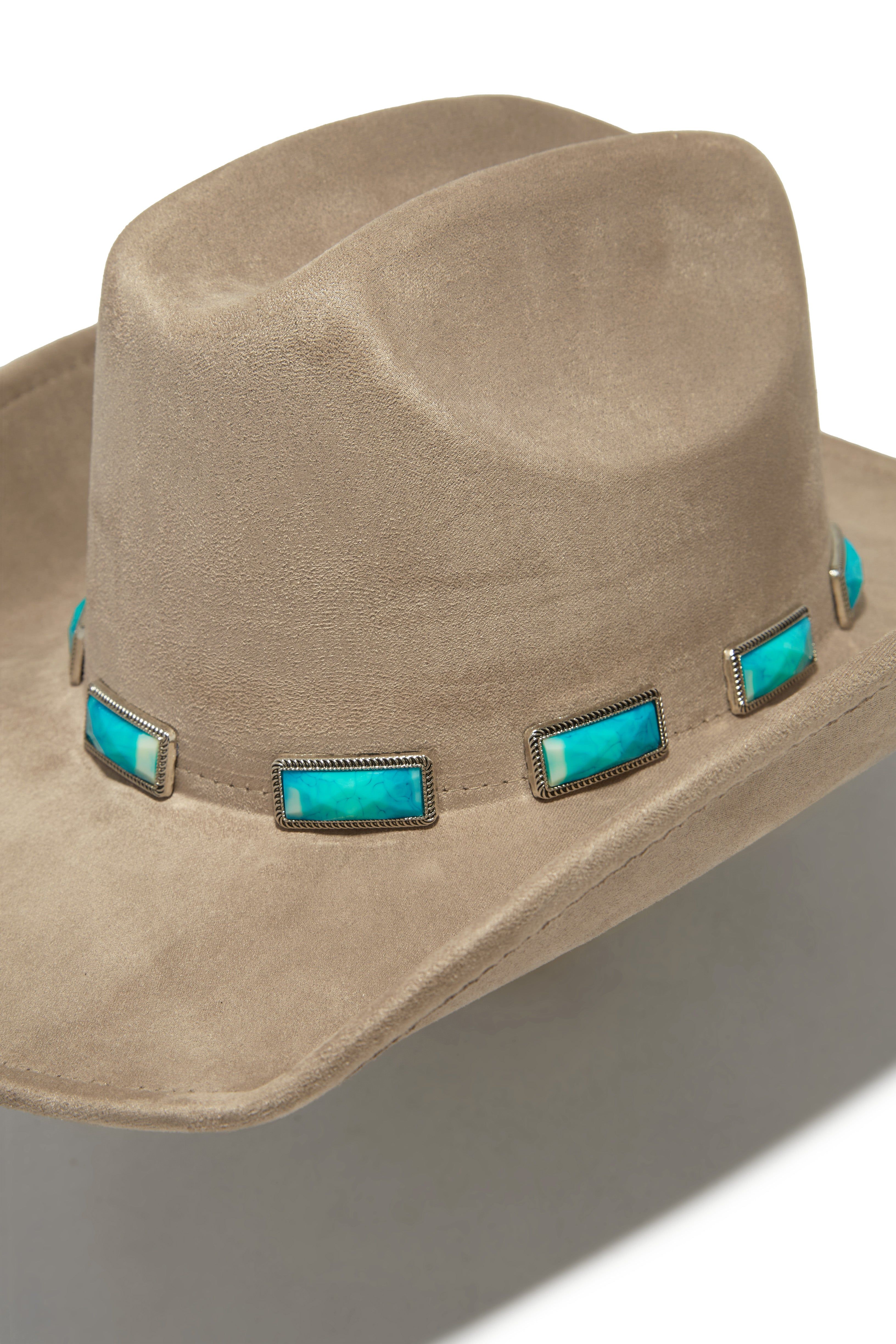 Road Trips Turquoise Pendant Cowgirl Hat - Taupe sold by Miss Lola product image thumbnail 5