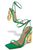 Work Of Art Single Sole High Heels - Green sold by Miss Lola