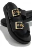 Cabo Sands Slip On Chunky Sandals - Black sold by Miss Lola