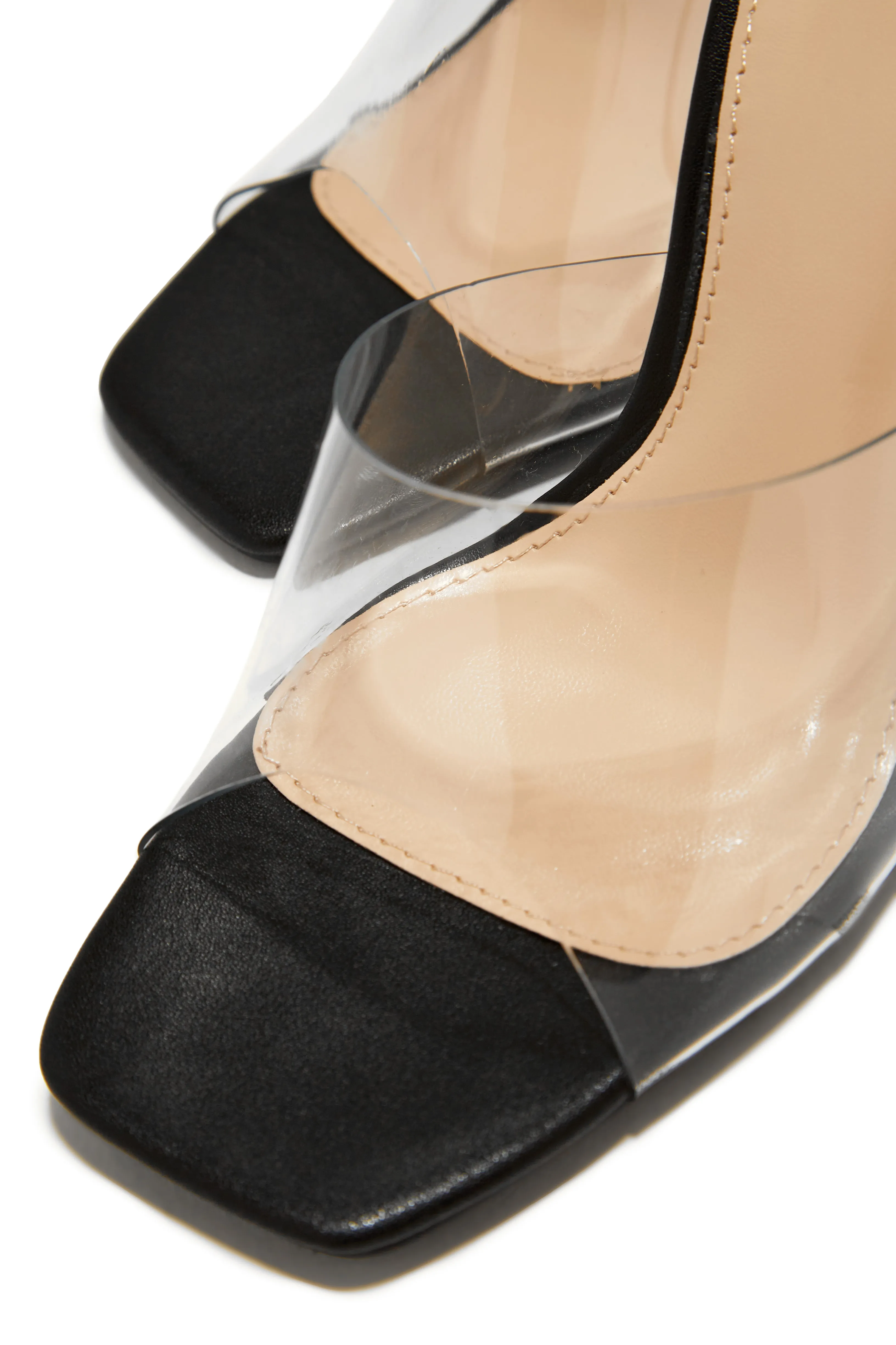 Amerie Clear High Heel Mules - Black sold by Miss Lola product image thumbnail 3