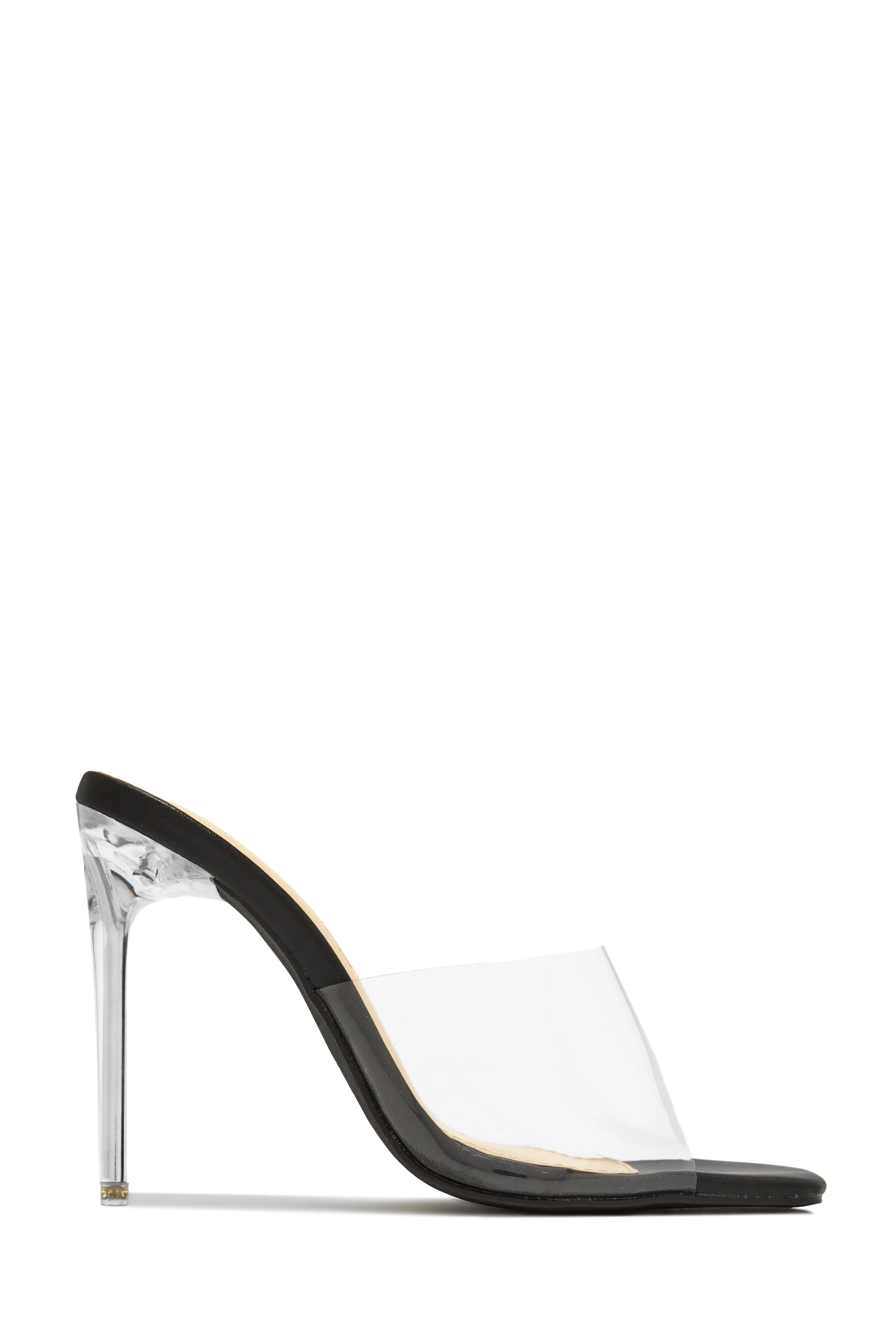 Amerie Clear High Heel Mules - Black sold by Miss Lola product image thumbnail 4