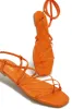 Live In Paradise Lace Up Sandals - Orange sold by Miss Lola