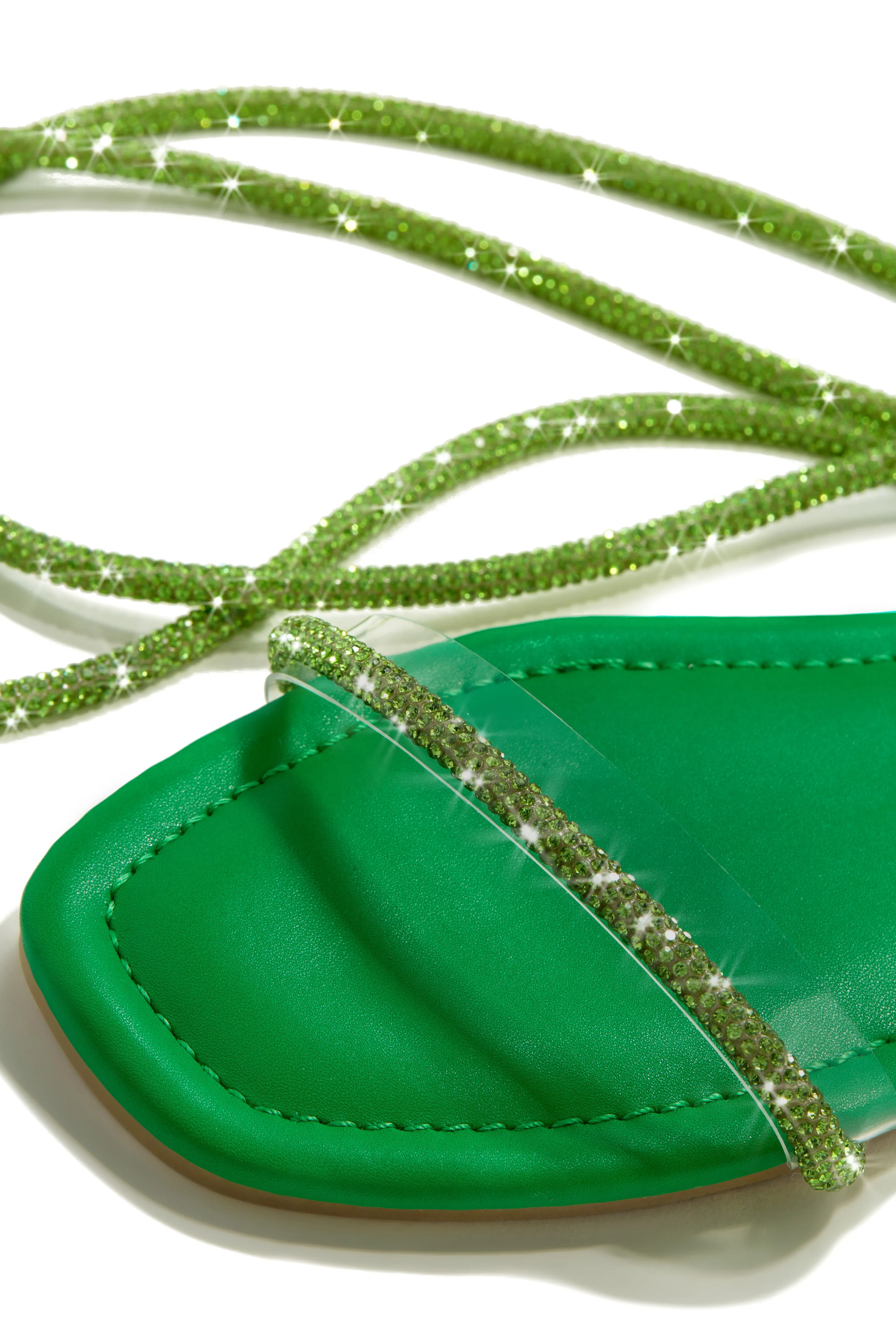 Aruba Island Embellished Lace Up Sandals - Green sold by Miss Lola product image thumbnail 3