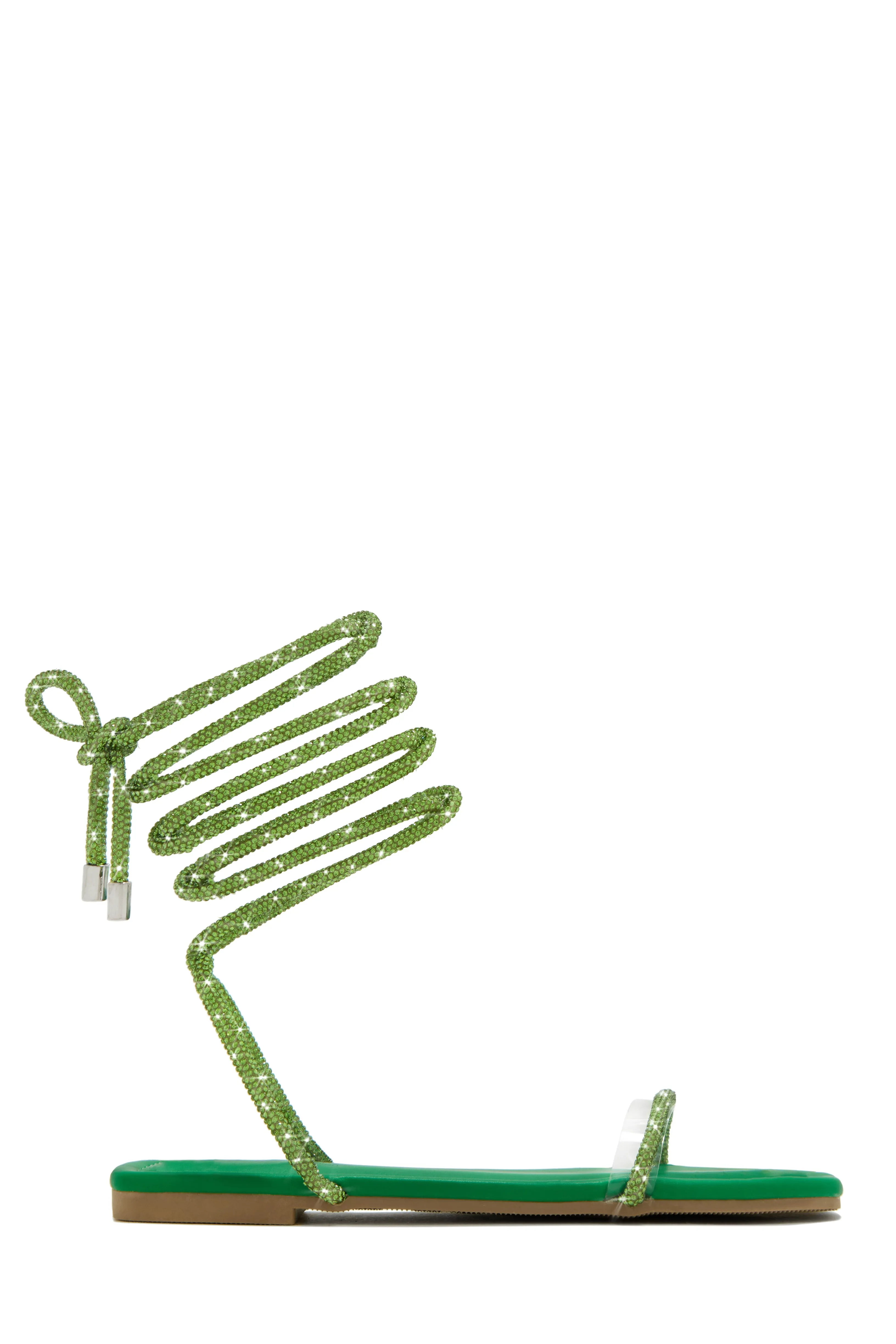 Aruba Island Embellished Lace Up Sandals - Green sold by Miss Lola product image thumbnail 5