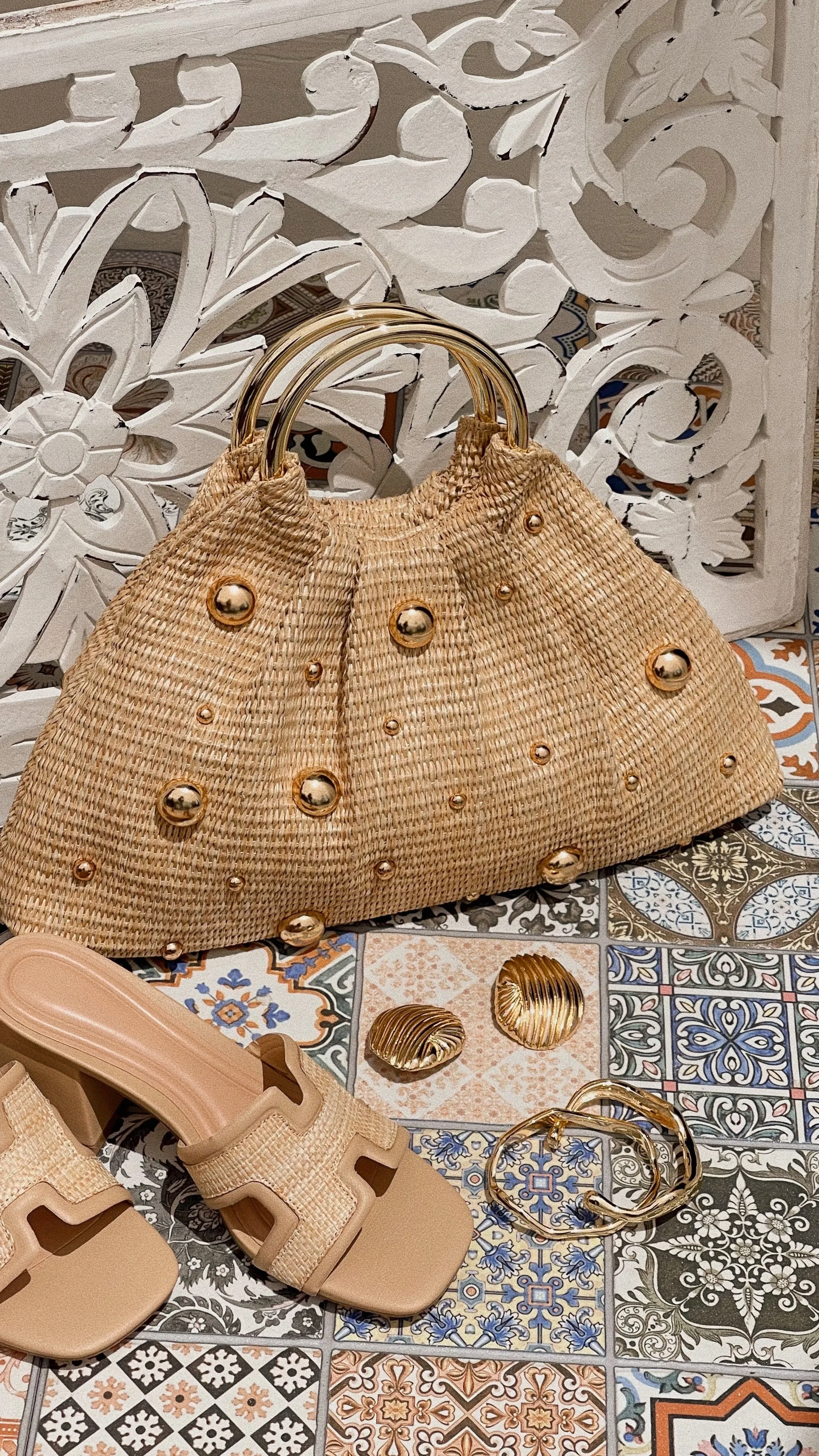 Romina Embellished Bag - Natural sold by Miss Lola product image thumbnail 2