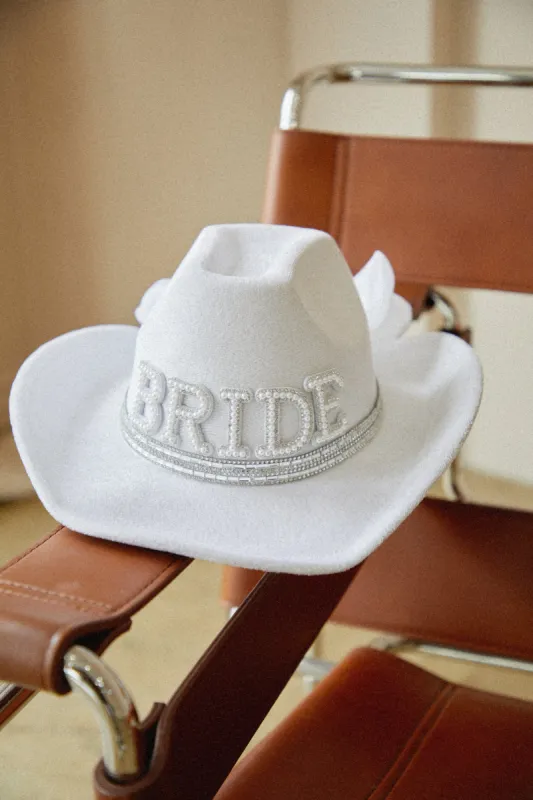Last Rodeo Faux Pearl Cowgirl Hat - White sold by Miss Lola