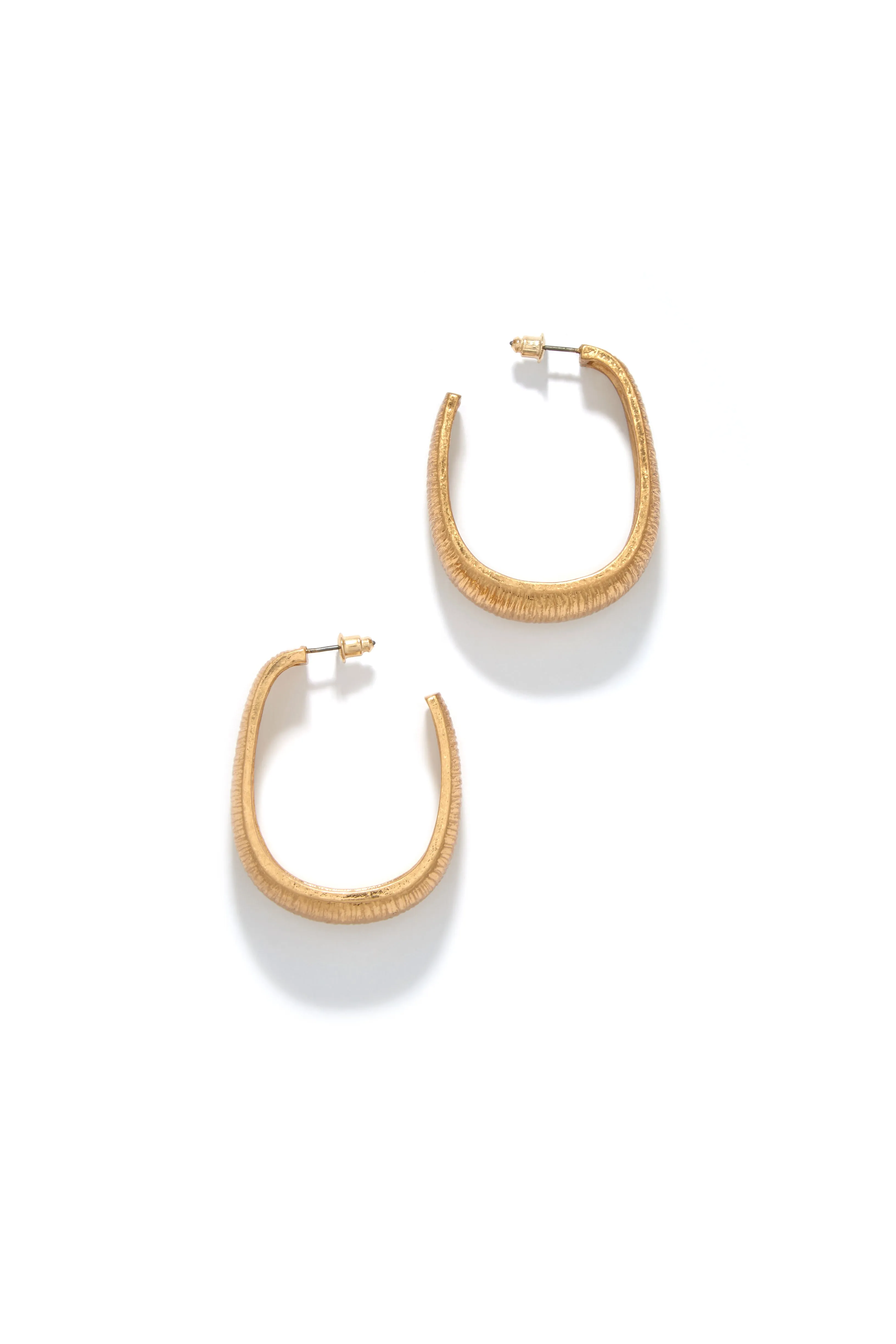 Marta Embossed Statement Hoop Earring - Gold sold by Miss Lola product image thumbnail 2