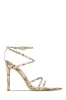 Polished Strappy High Heels - Snake sold by Miss Lola