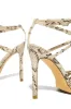 Polished Strappy High Heels - Snake sold by Miss Lola