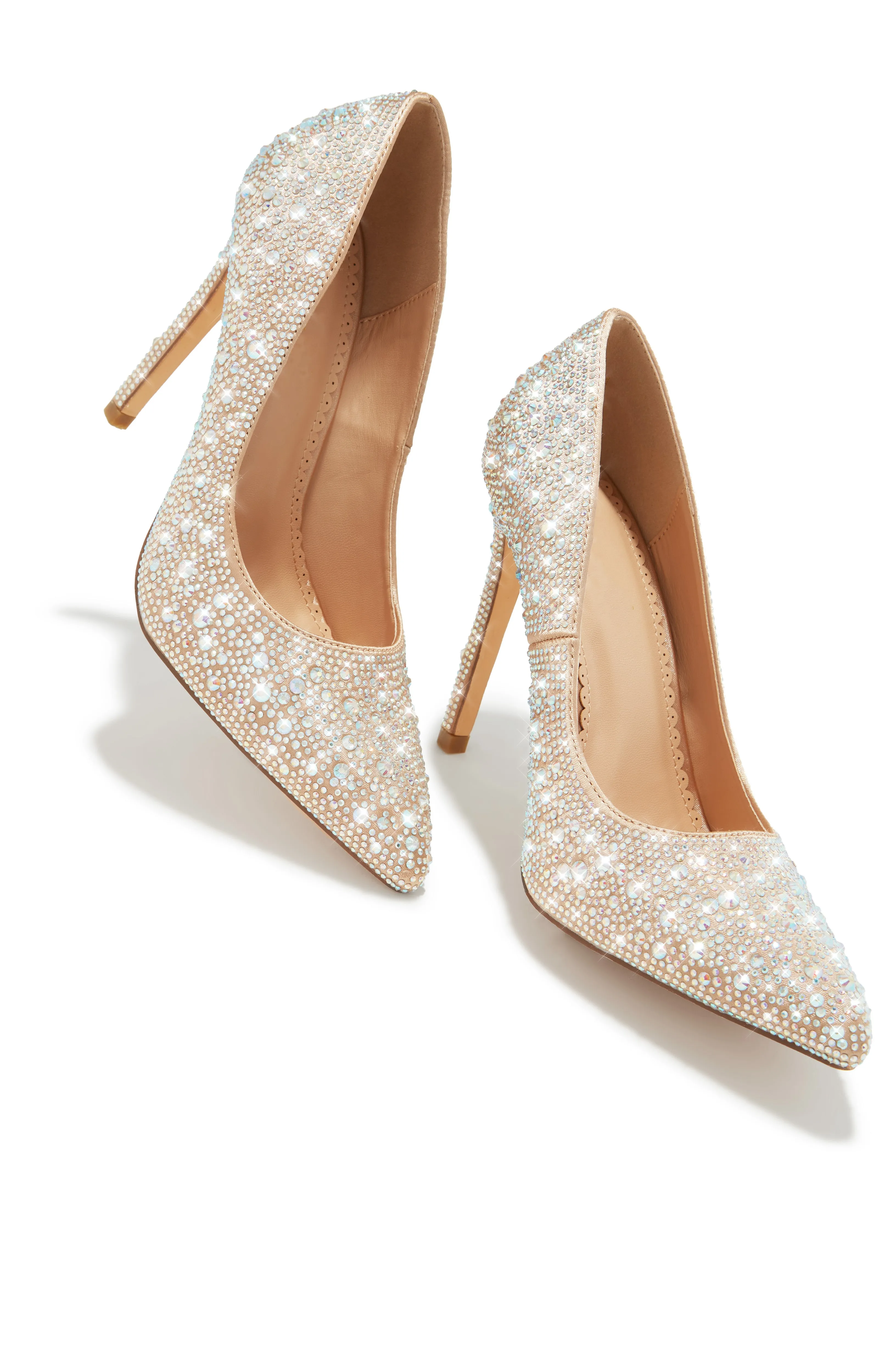Kelly Embellished High Heel Pumps - Champagne sold by Miss Lola product image thumbnail 2
