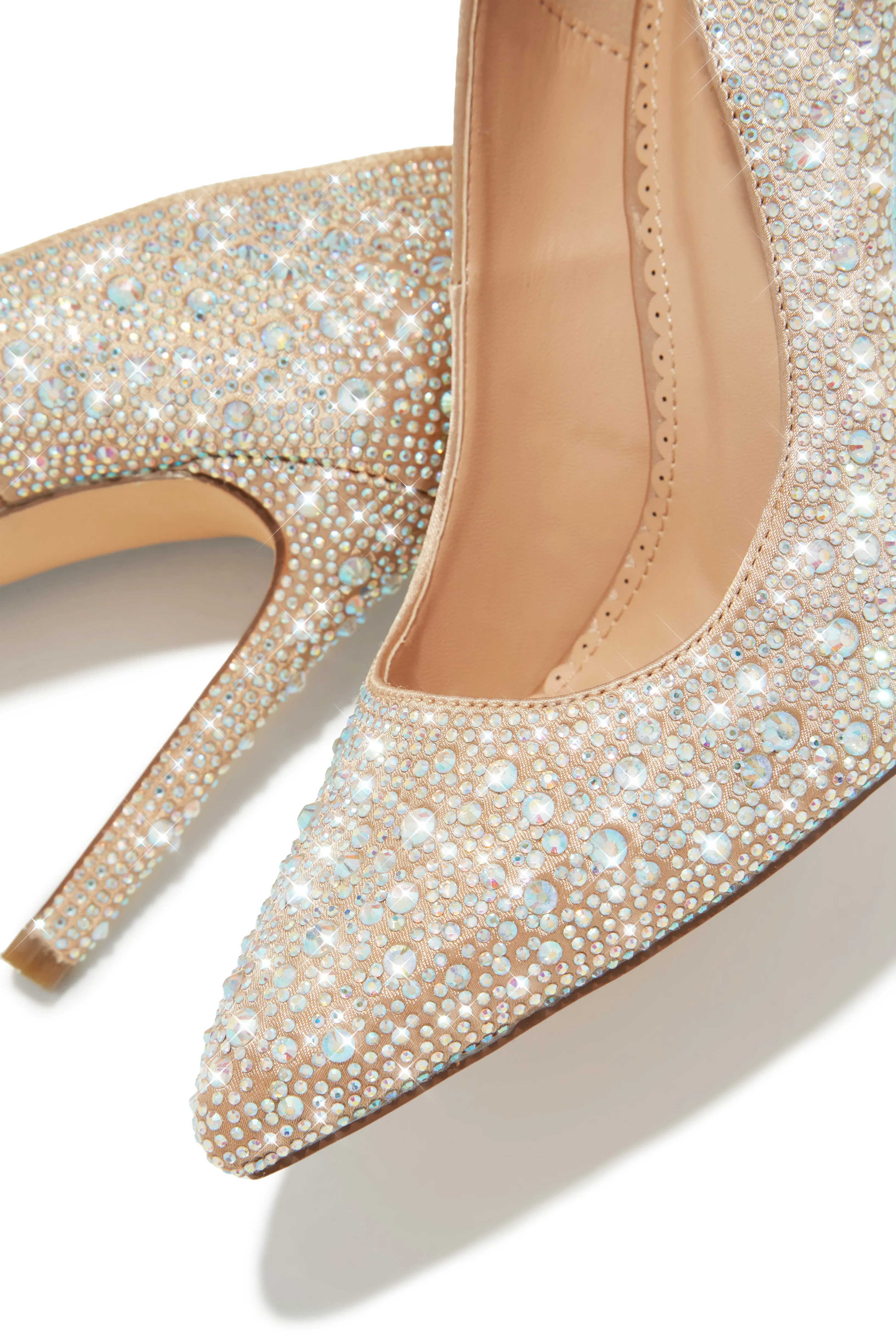 Kelly Embellished High Heel Pumps - Champagne sold by Miss Lola product image thumbnail 3