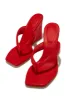 Alena Wedge Heel Mules - Red sold by Miss Lola