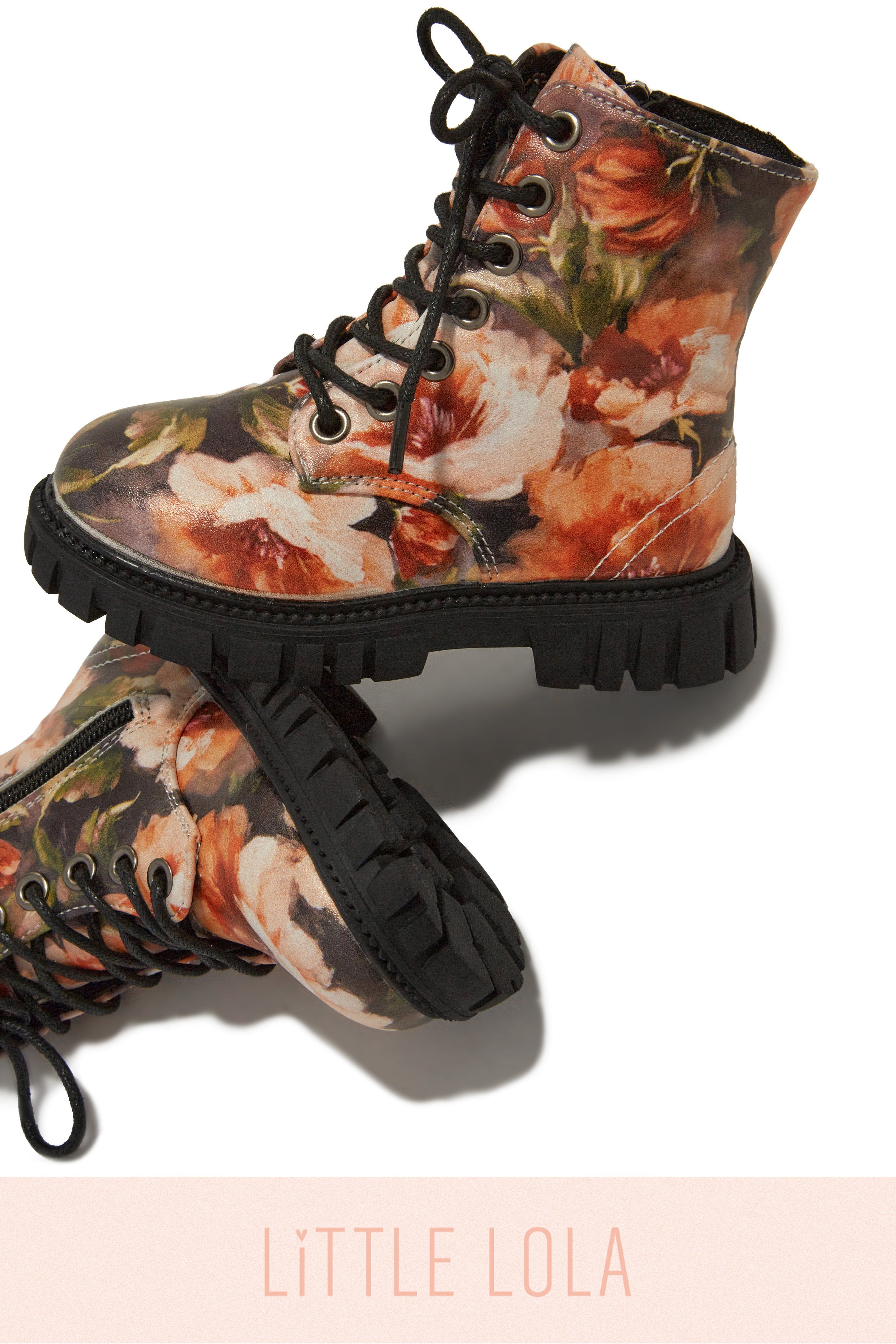Grace Lace Up Boots - Floral sold by Miss Lola product image thumbnail 4