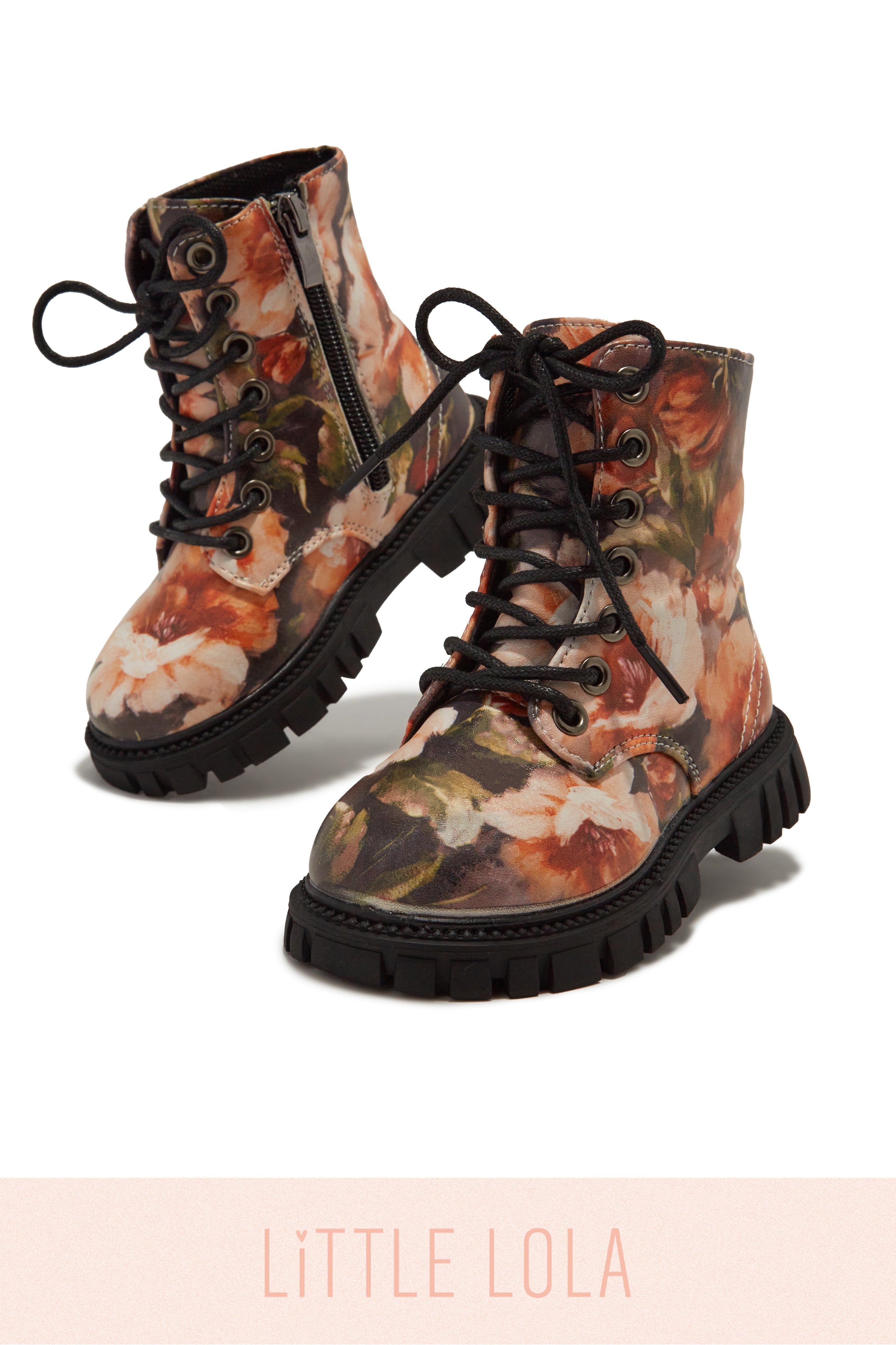 Grace Lace Up Boots - Floral sold by Miss Lola product image thumbnail 2