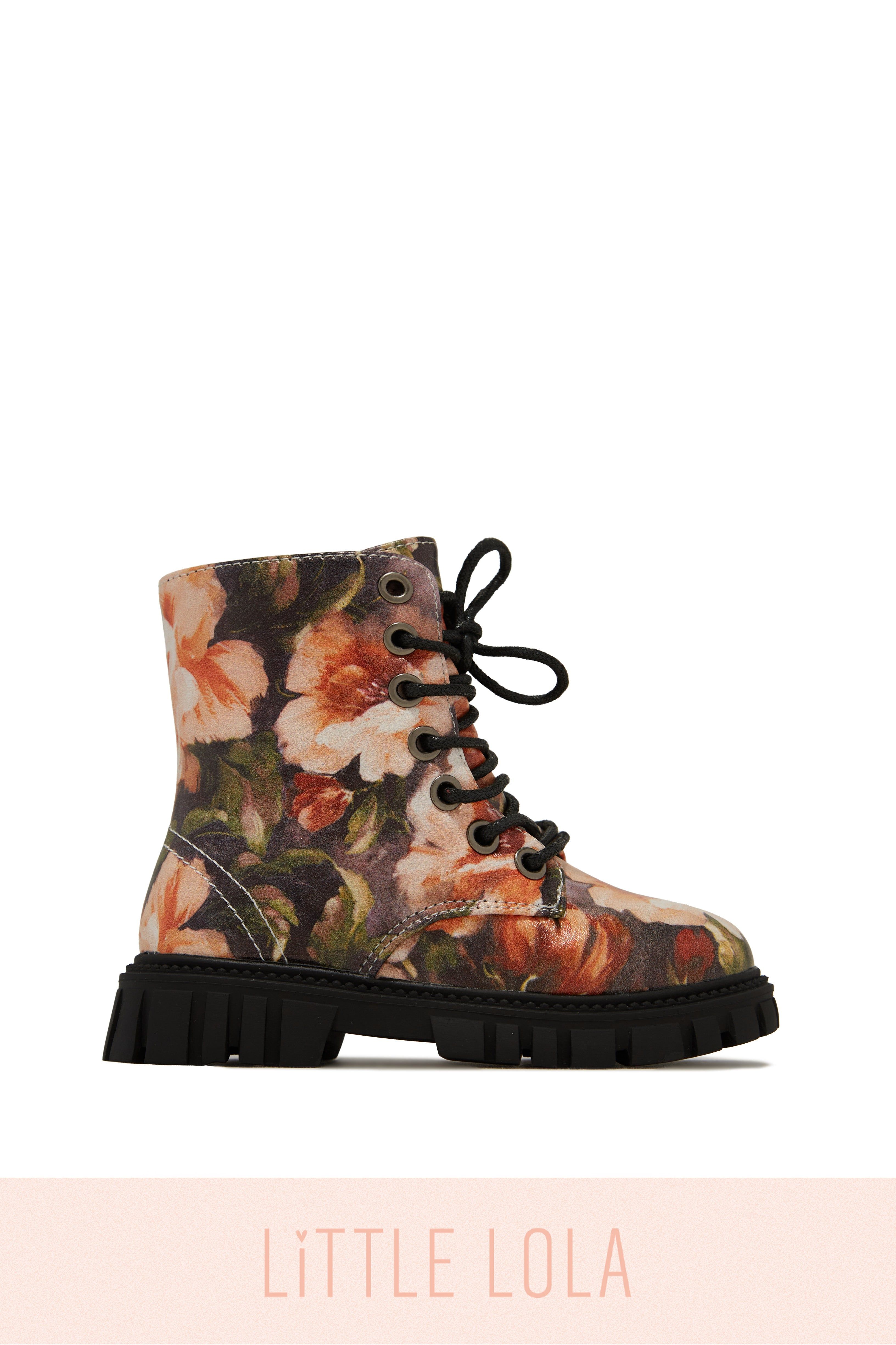 Grace Lace Up Boots - Floral sold by Miss Lola product image thumbnail 5
