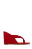 Alena Wedge Heel Mules - Red sold by Miss Lola