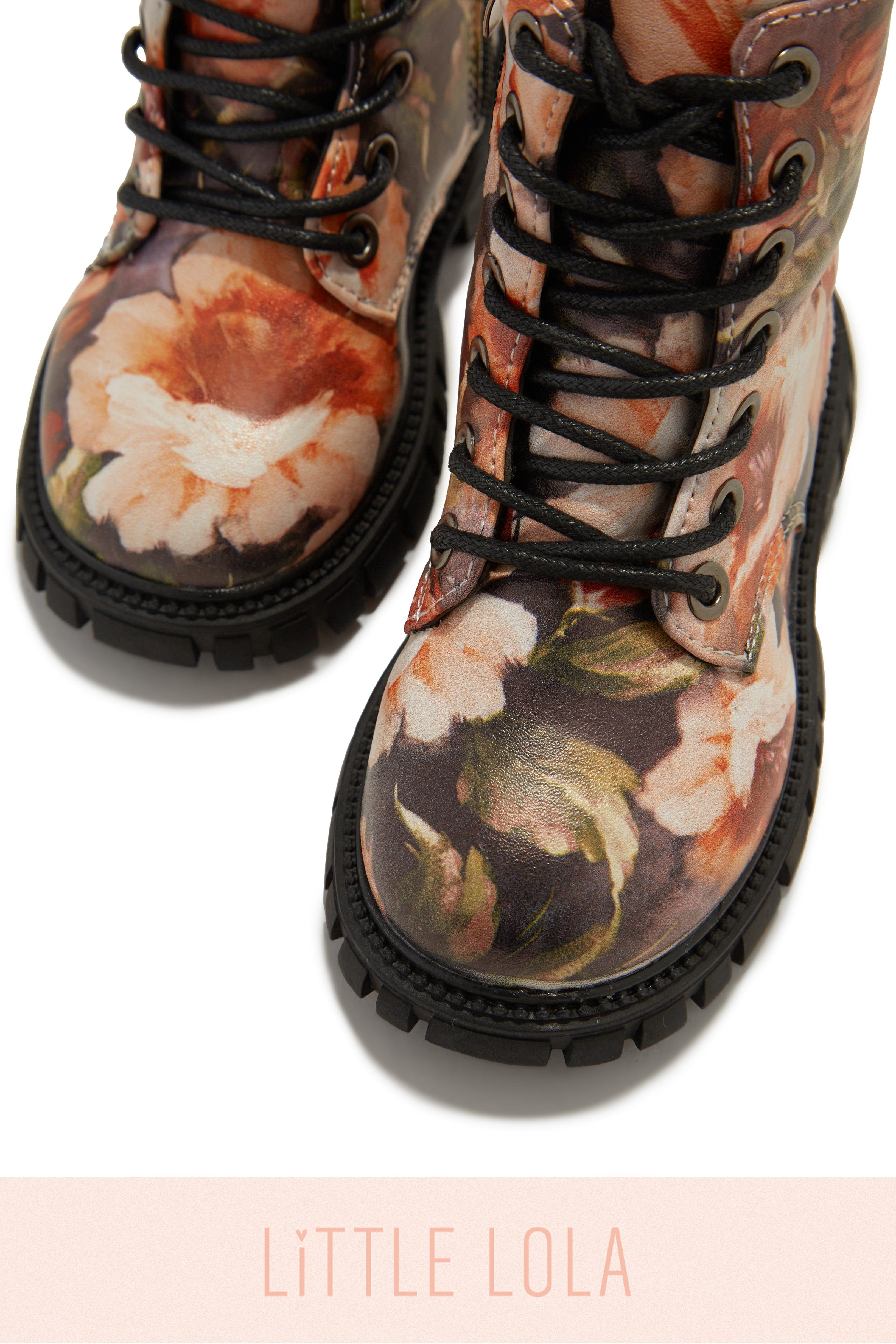 Grace Lace Up Boots - Floral sold by Miss Lola product image thumbnail 3