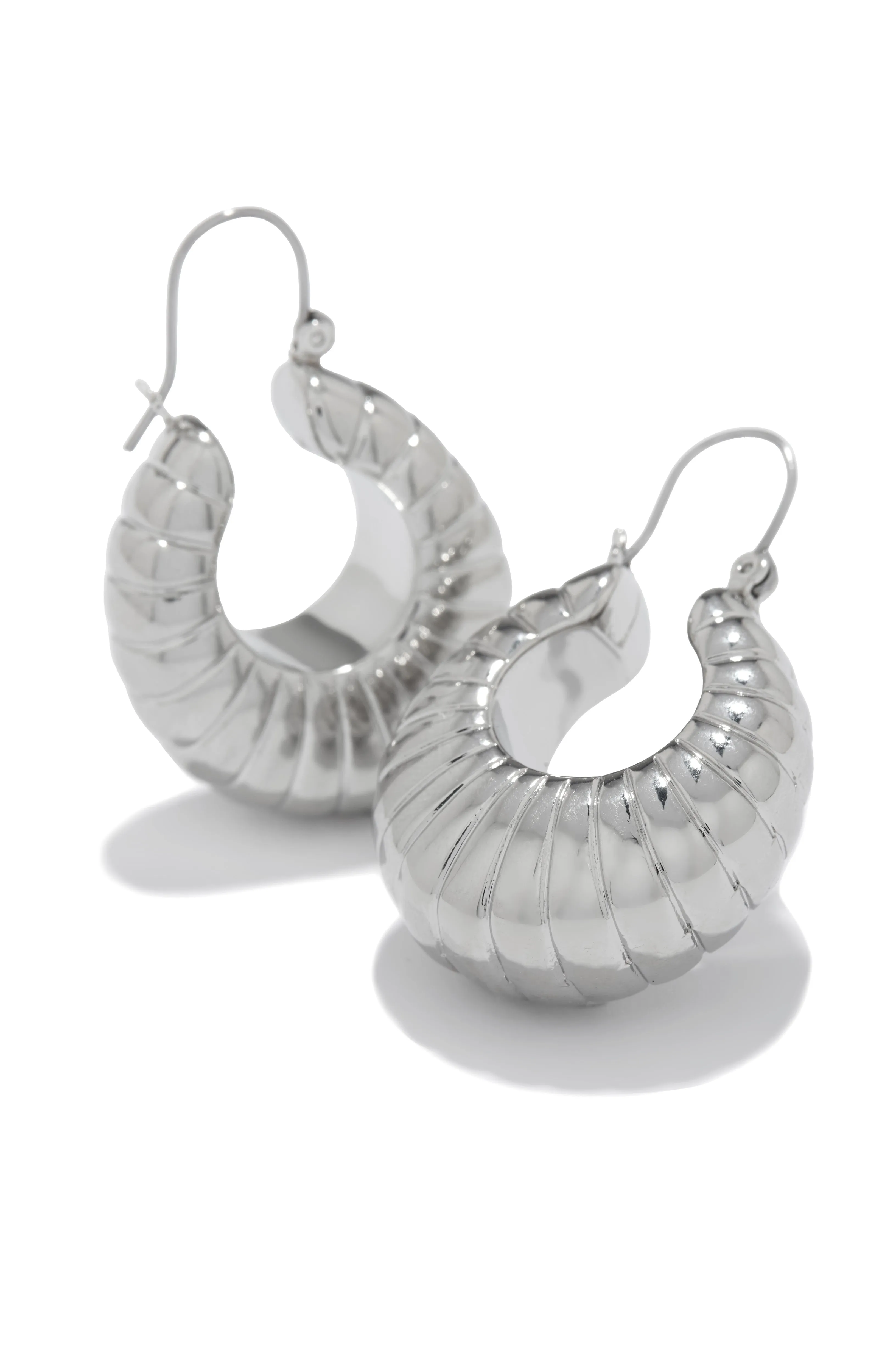 Evania Chunky Hoop Earring - Silver sold by Miss Lola