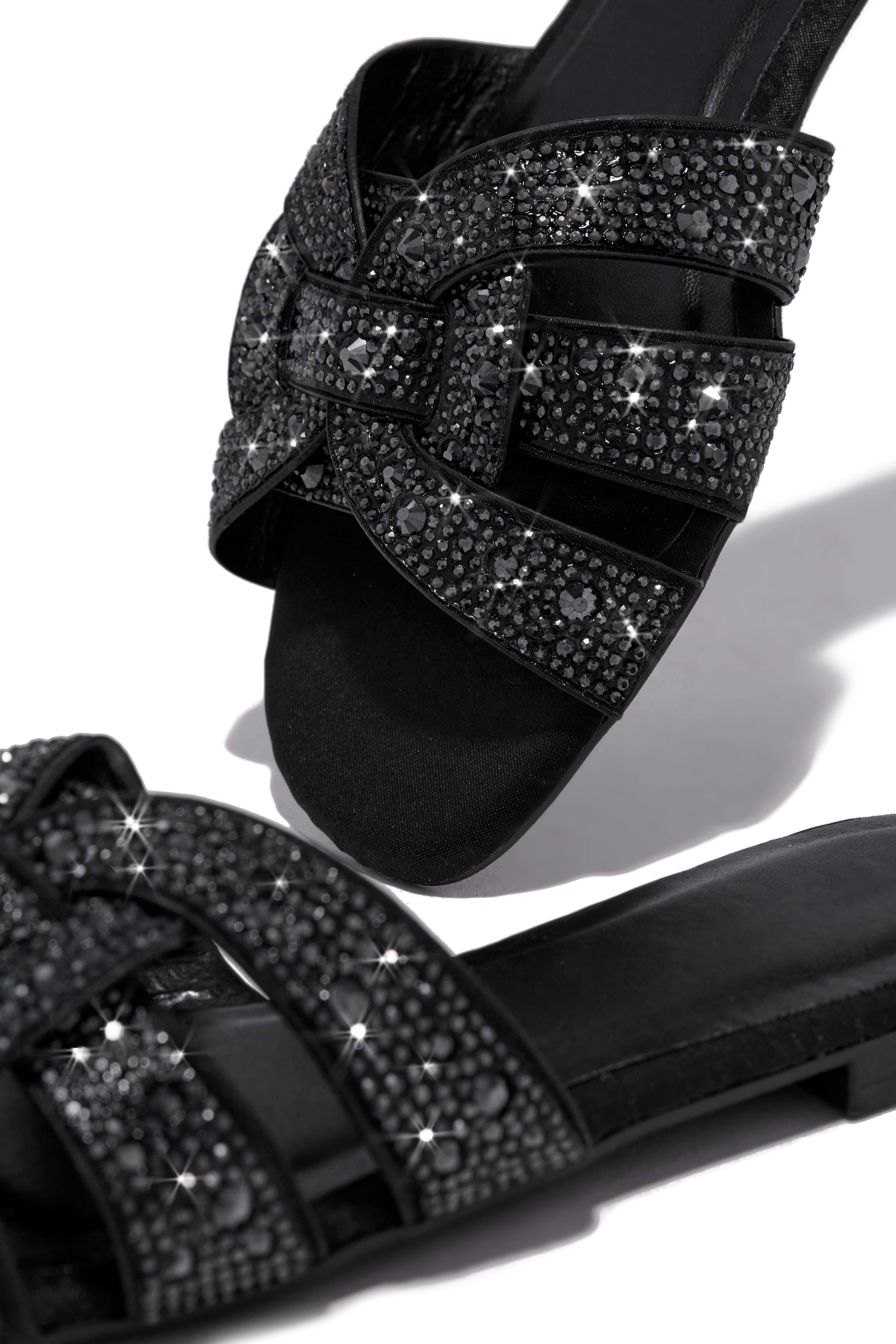 Beautiful Beaches Embellished Slip On Sandals - Black sold by Miss Lola product image thumbnail 3