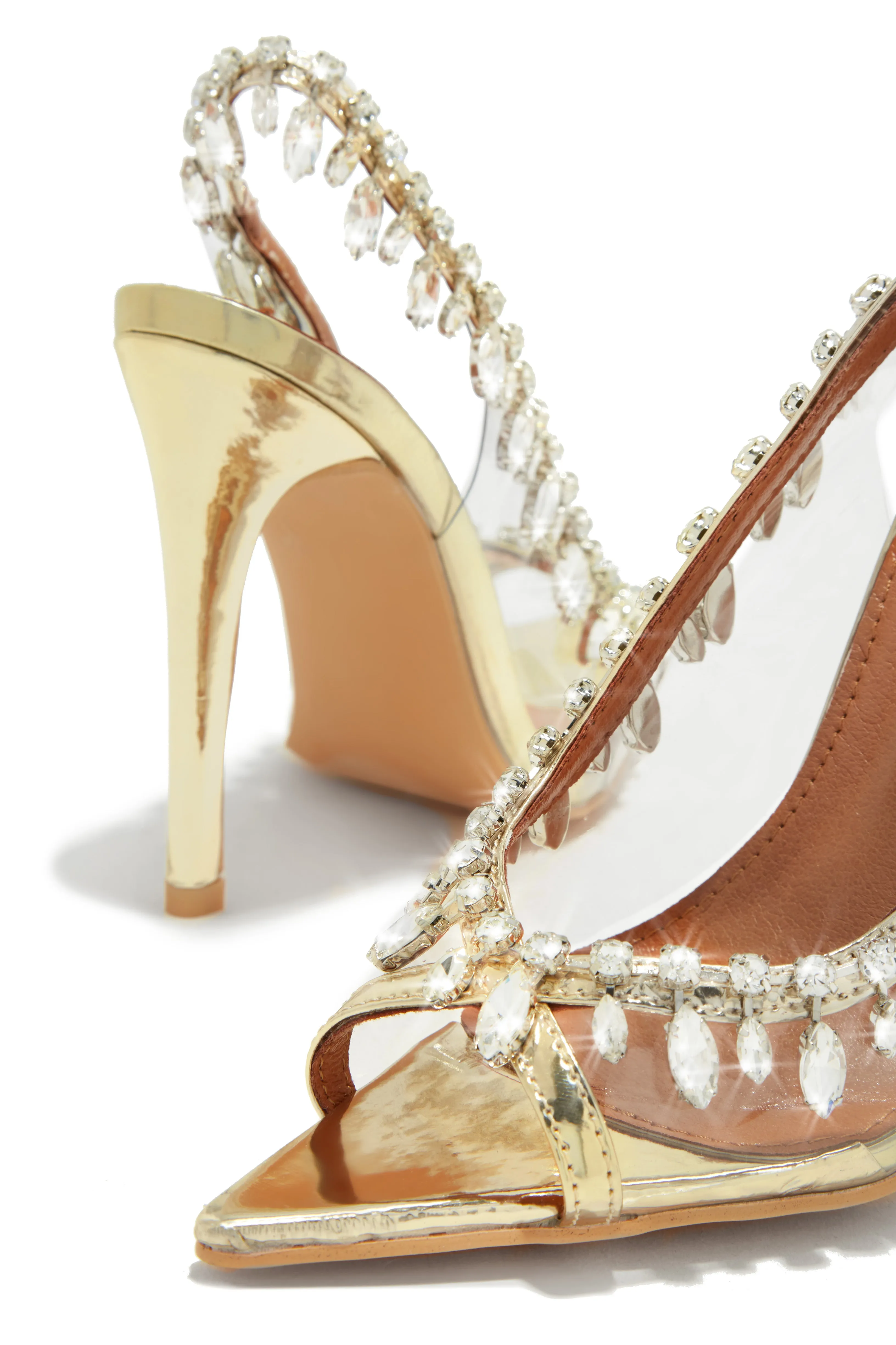 Under The Stars Embellished Slingback Pumps - Gold sold by Miss Lola product image thumbnail 3
