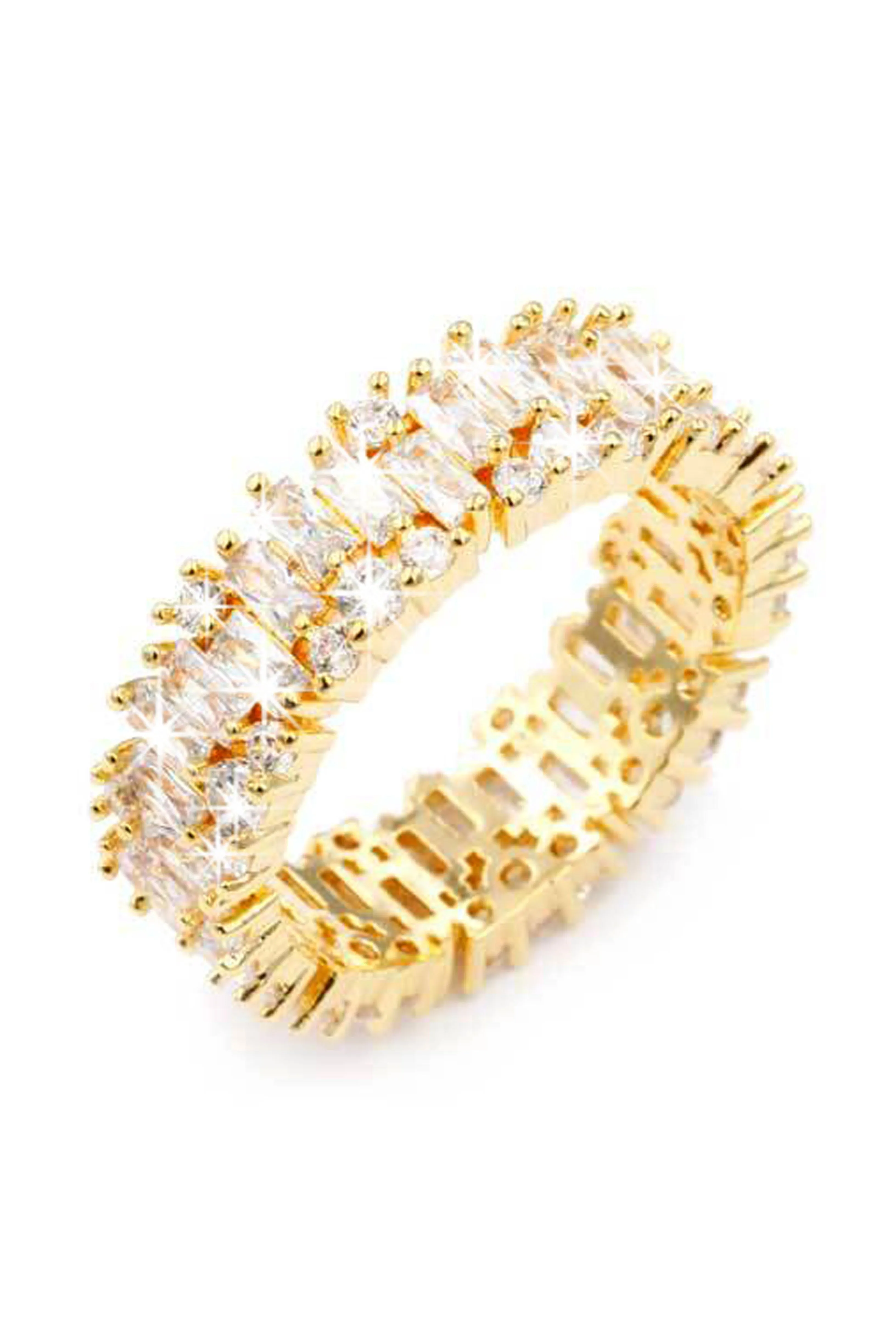 Eternal CZ Gold Plated Band Ring - Gold sold by Miss Lola