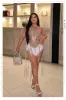 Azalia Fully Embellished Crossbody Handbag - Silver sold by Miss Lola