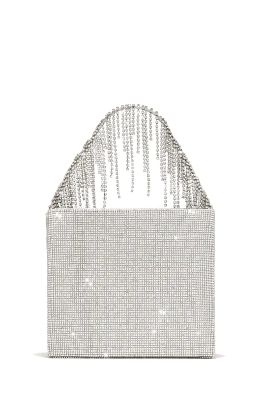 Azalia Fully Embellished Crossbody Handbag - Silver sold by Miss Lola