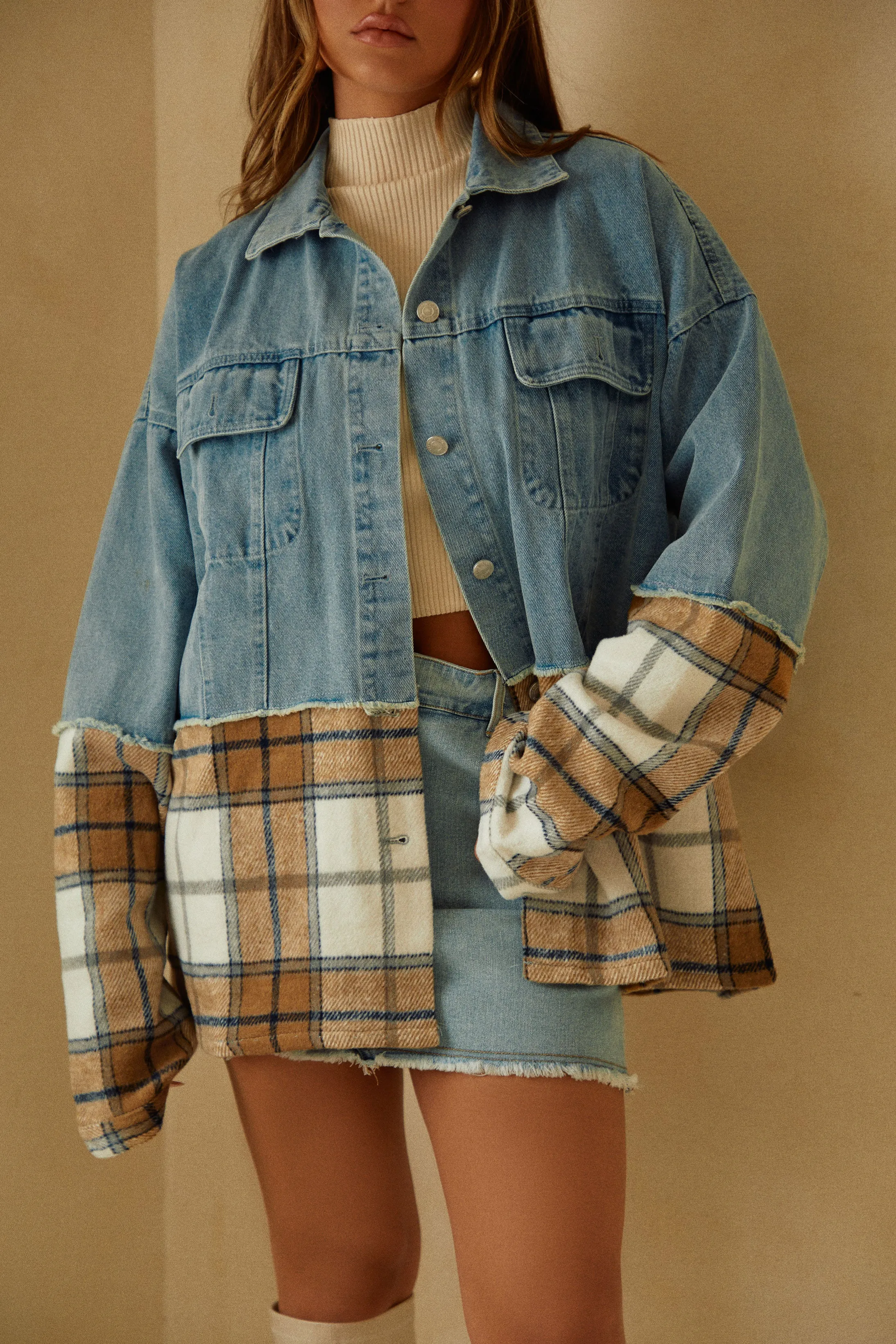 Manhattan Oversized Shacket - Denim sold by Miss Lola product image thumbnail 4