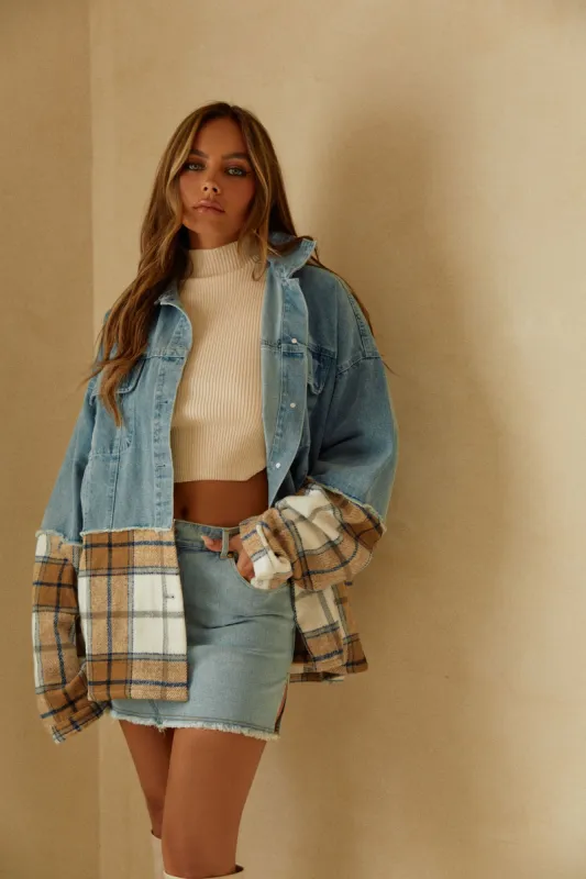 Manhattan Oversized Shacket - Denim sold by Miss Lola