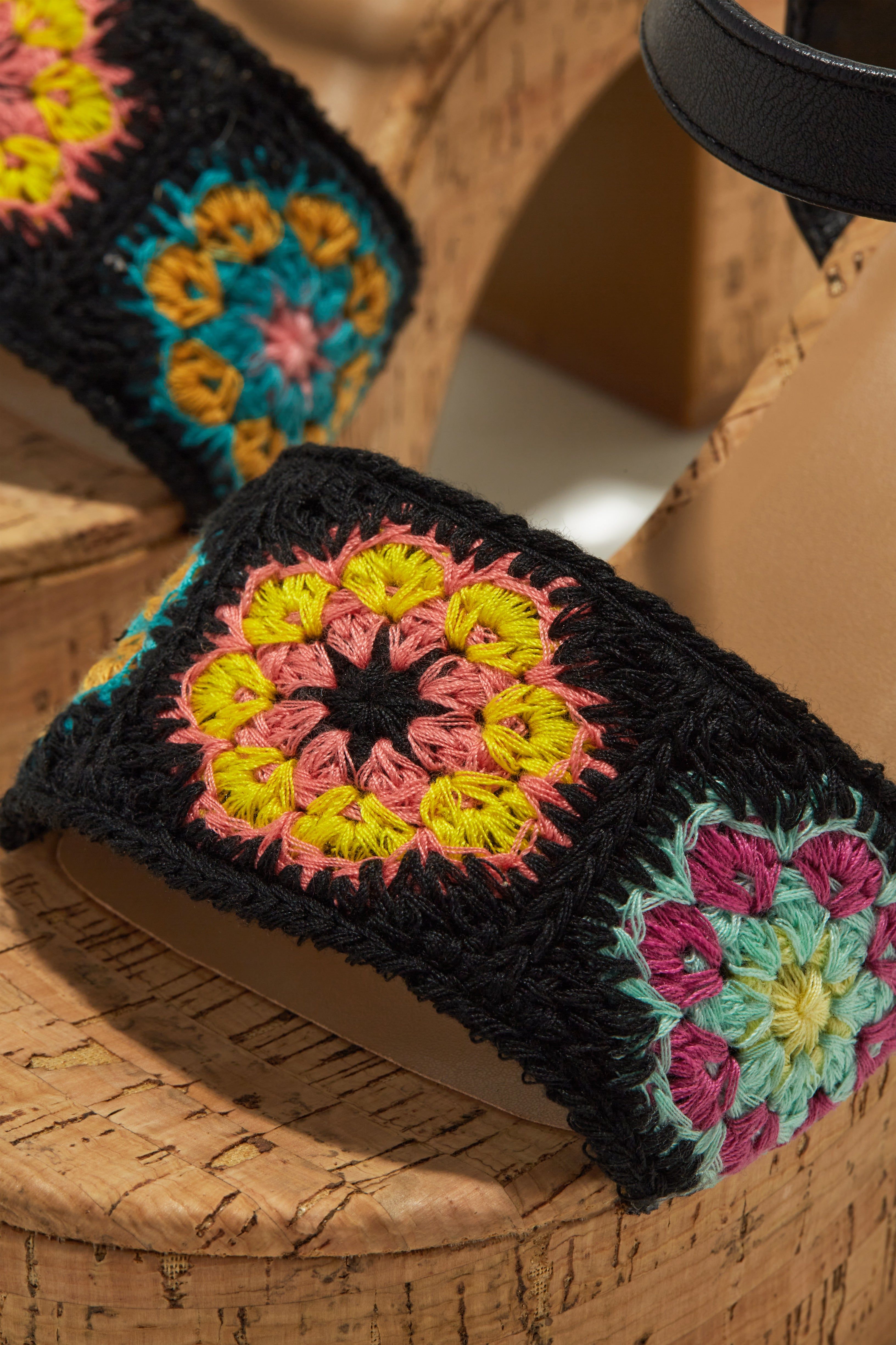 Bonita Island Cork Platform Block Heels - Black sold by Miss Lola product image thumbnail 2