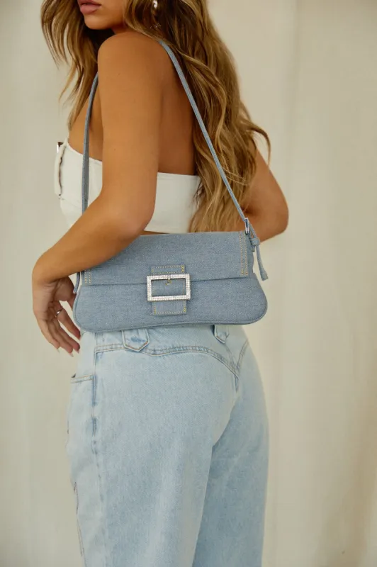 Julisa Denim Shoulder Bag - Denim sold by Miss Lola