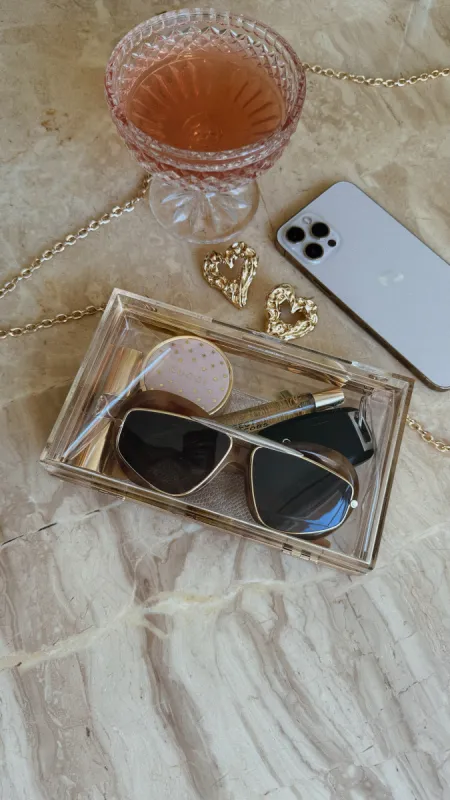 J'adore Clear Crossbody Clutch Bag - Clear sold by Miss Lola