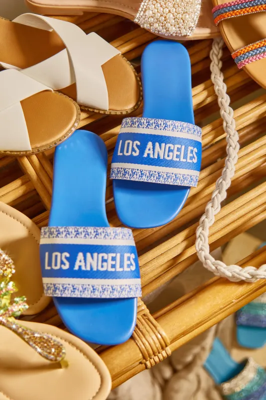 Resort Vacay Slip On Sandals - Blue sold by Miss Lola