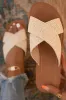 La Palma Slip On Flat Sandals - Tan sold by Miss Lola