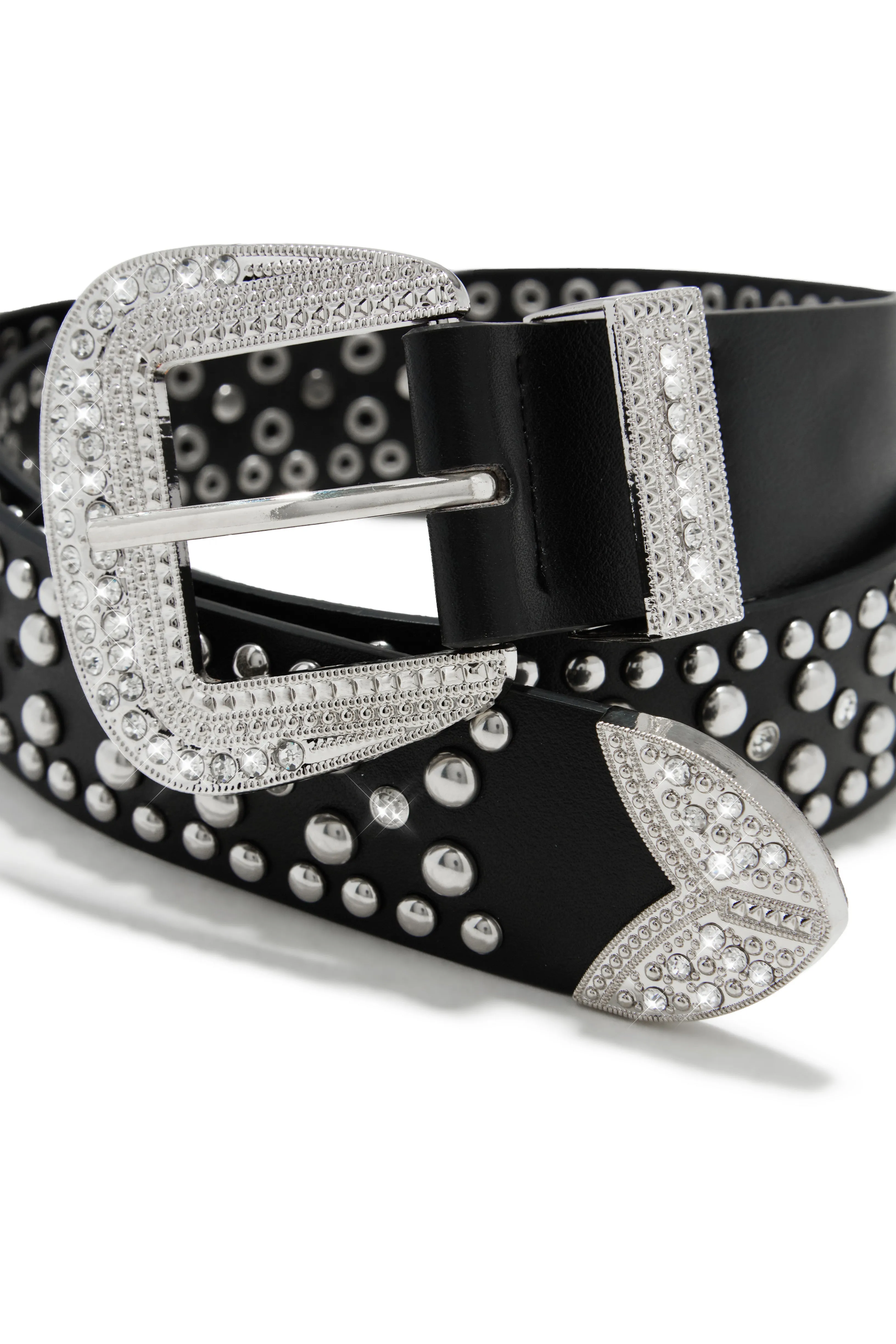 Emina Embellished PU Belt - Black sold by Miss Lola