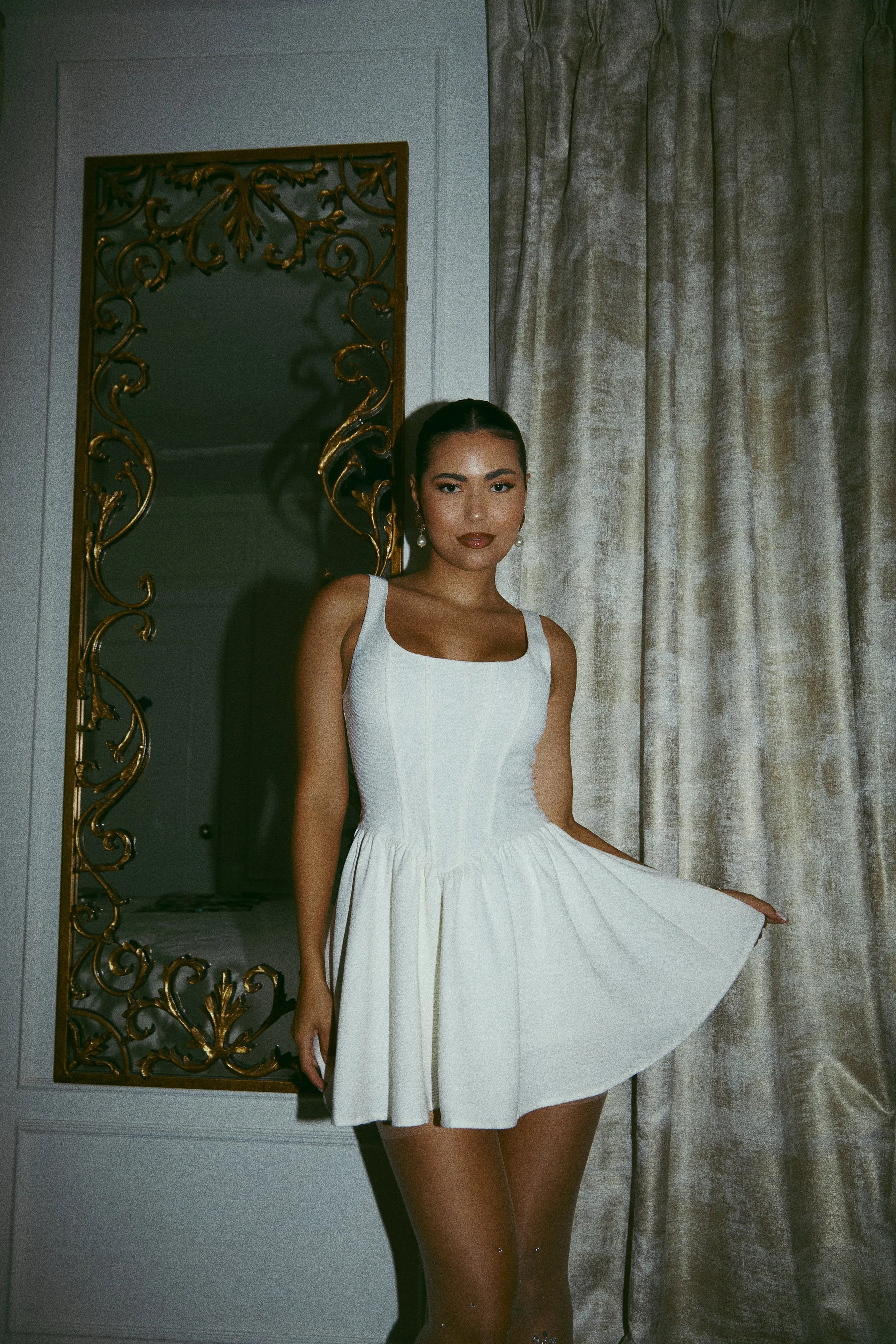 Sweet Wishes Skater Mini Dress - Ivory sold by Miss Lola product image thumbnail 4