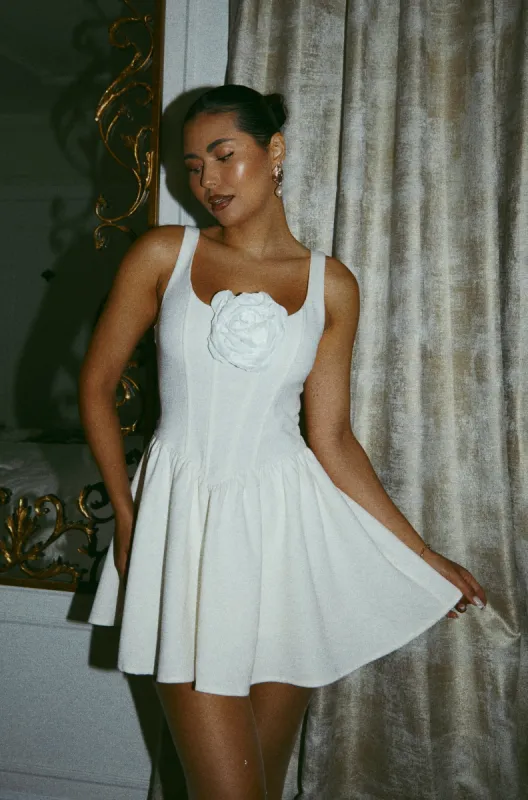Sweet Wishes Skater Mini Dress - Ivory sold by Miss Lola