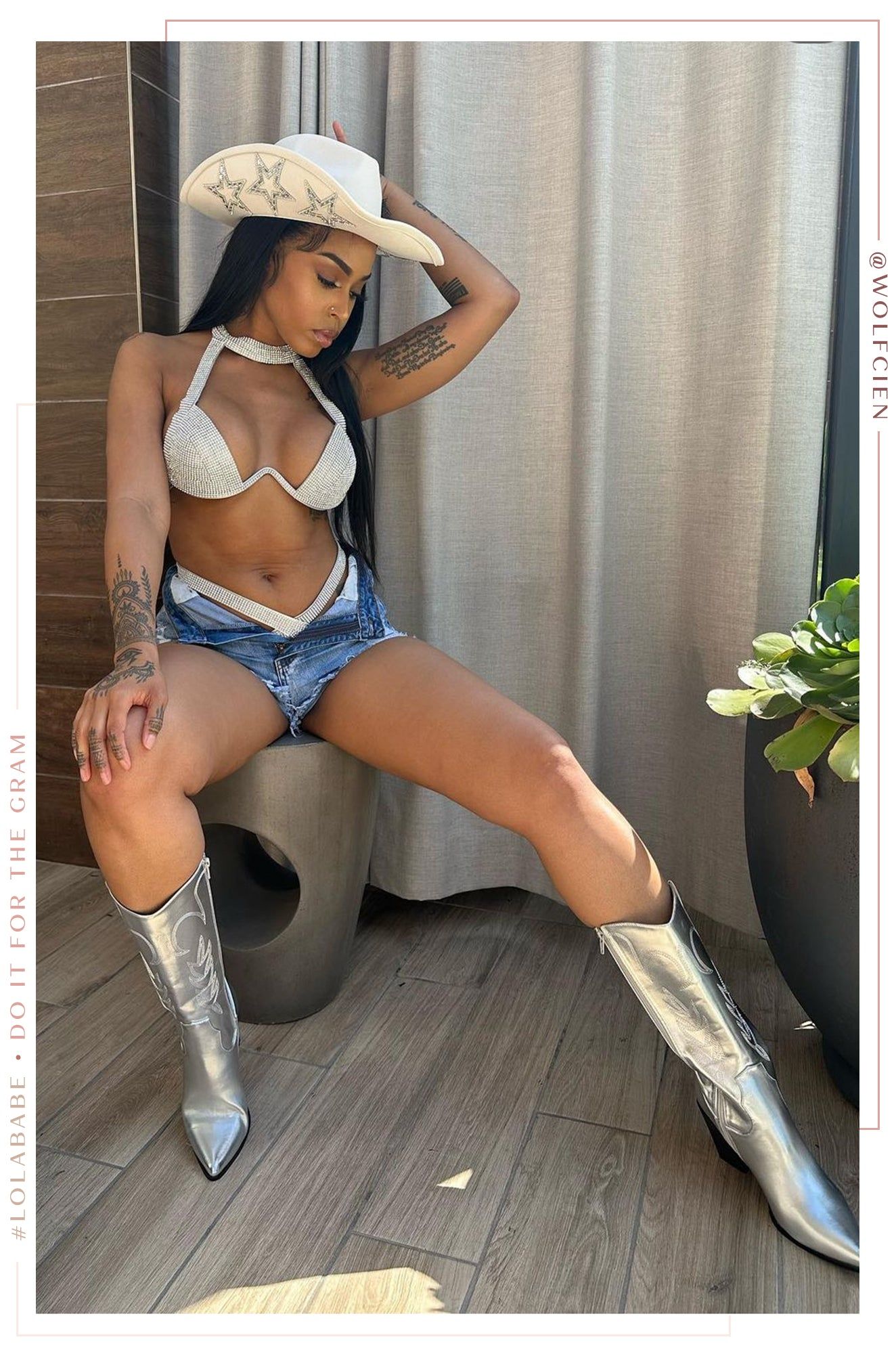 Star Muse Embellished Cowgirl Hat - Ivory sold by Miss Lola product image thumbnail 4