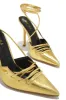 Simone Lace Up High Heel Pumps - Gold sold by Miss Lola