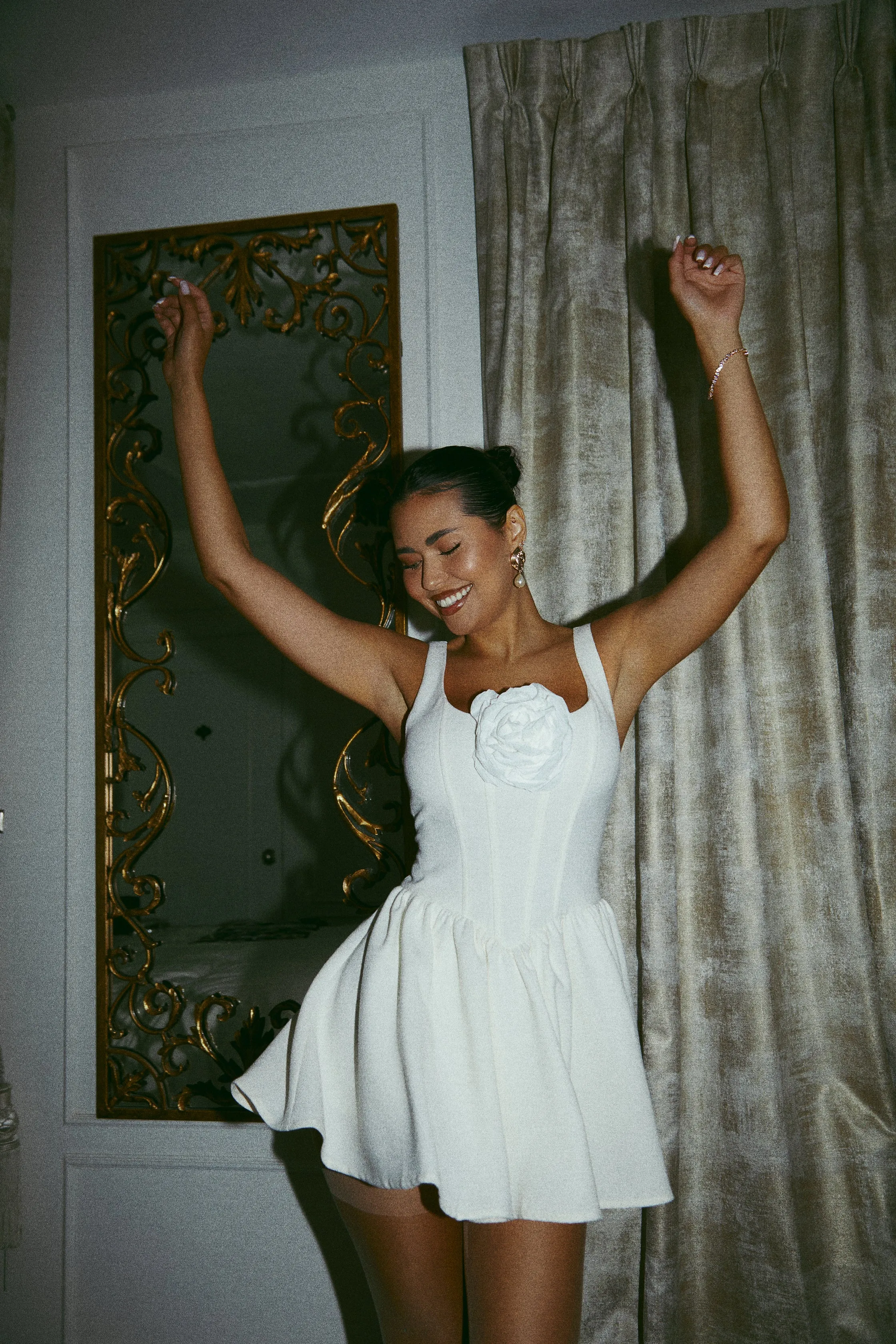 Sweet Wishes Skater Mini Dress - Ivory sold by Miss Lola product image thumbnail 3