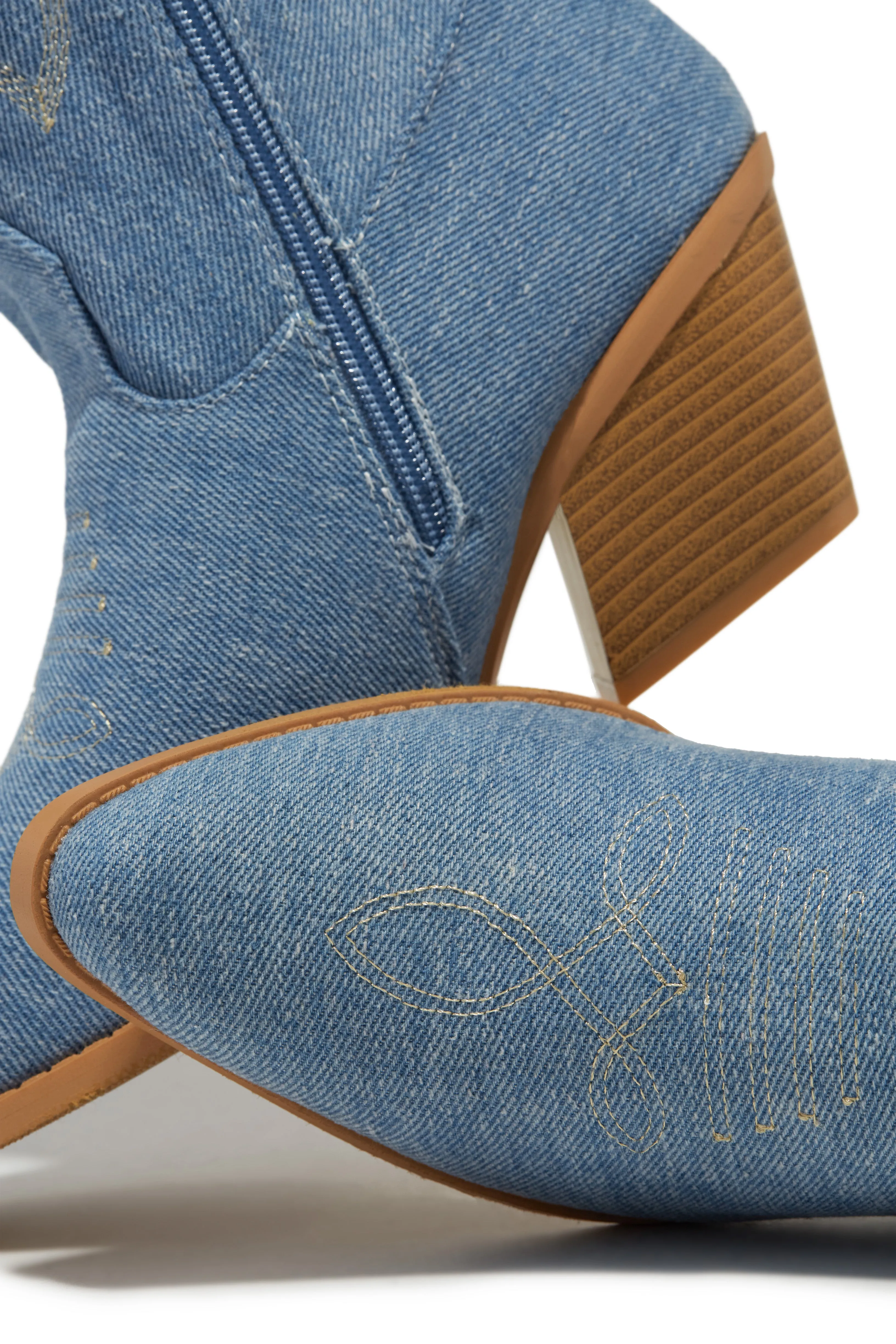 Abby Cowgirl Boots - Denim sold by Miss Lola product image thumbnail 2