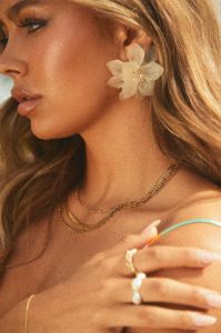 Perfect Oasis Oasis Flower Statement Earring - Ivory sold by Miss Lola