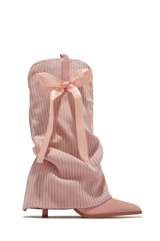 Annalee Below The Knee Slouch Boots - Pink sold by Miss Lola