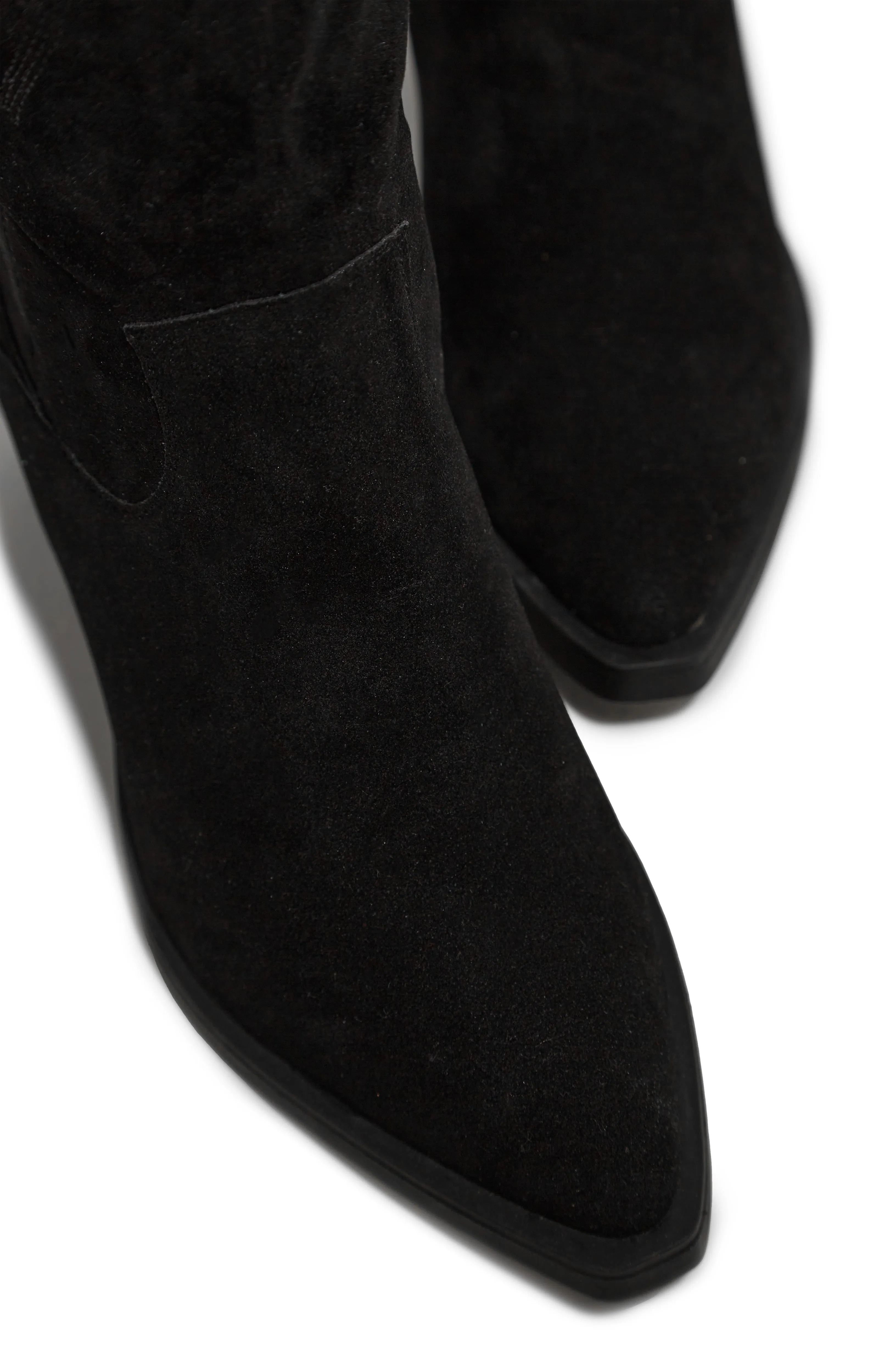 Evelin Nubuck Suede Cowgirl Boots - Black sold by Miss Lola product image thumbnail 3
