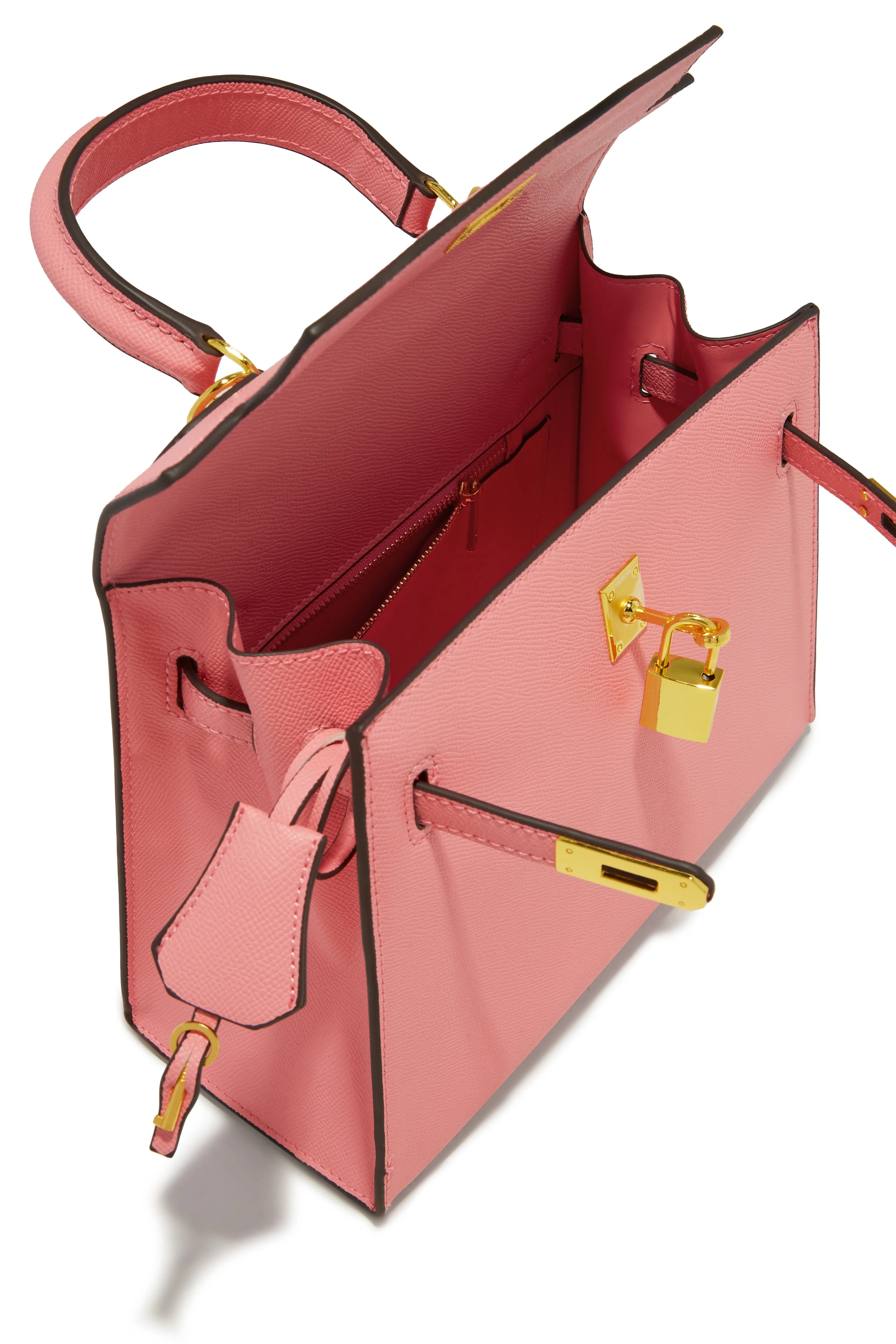 Erica Structured Top Handle Bag - Pink sold by Miss Lola product image thumbnail 3