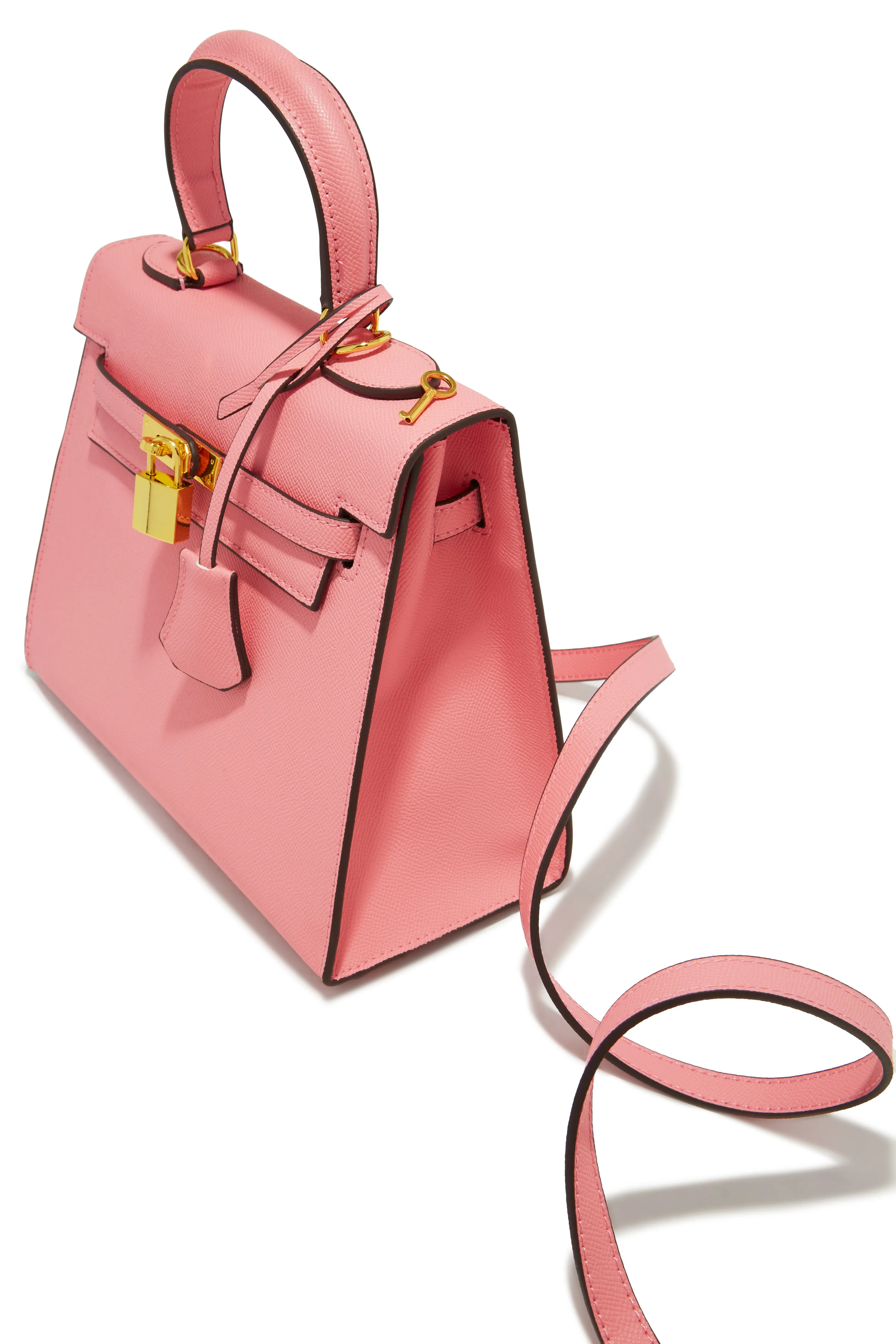 Erica Structured Top Handle Bag - Pink sold by Miss Lola product image thumbnail 4