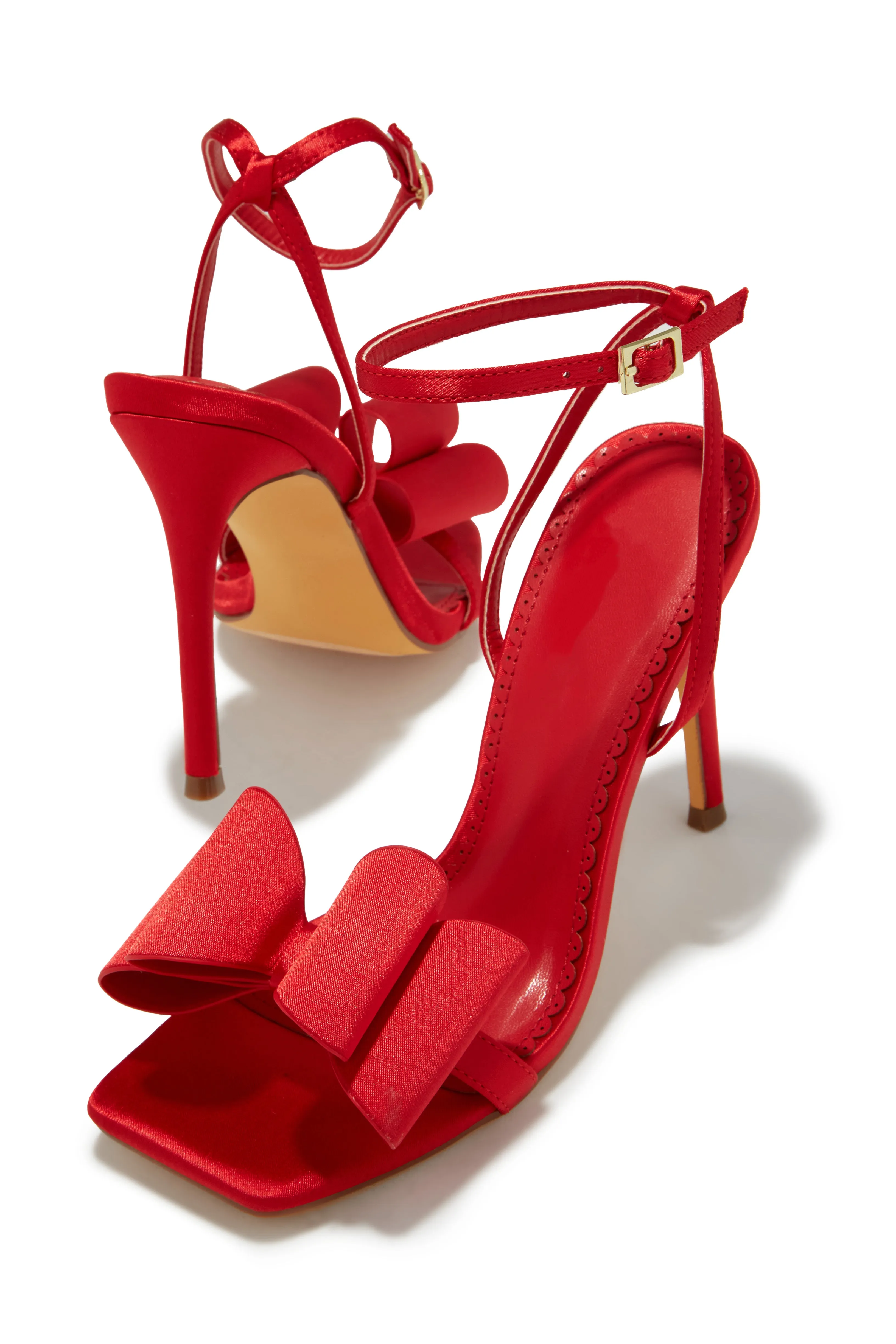 Pretty Nights Bow High Heels - Red sold by Miss Lola