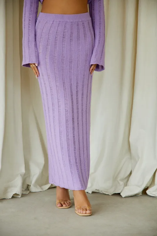 Evelia High Waist Maxi Skirt - Lavender sold by Miss Lola