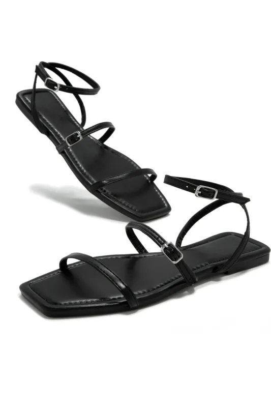 Bali Beach Flat Sandals - Black sold by Miss Lola