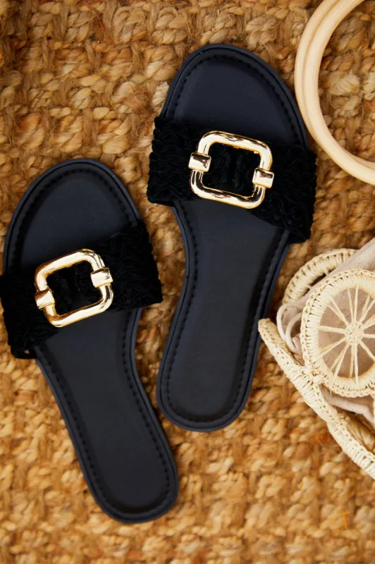 Acapulco Slip On Sandals - Black sold by Miss Lola